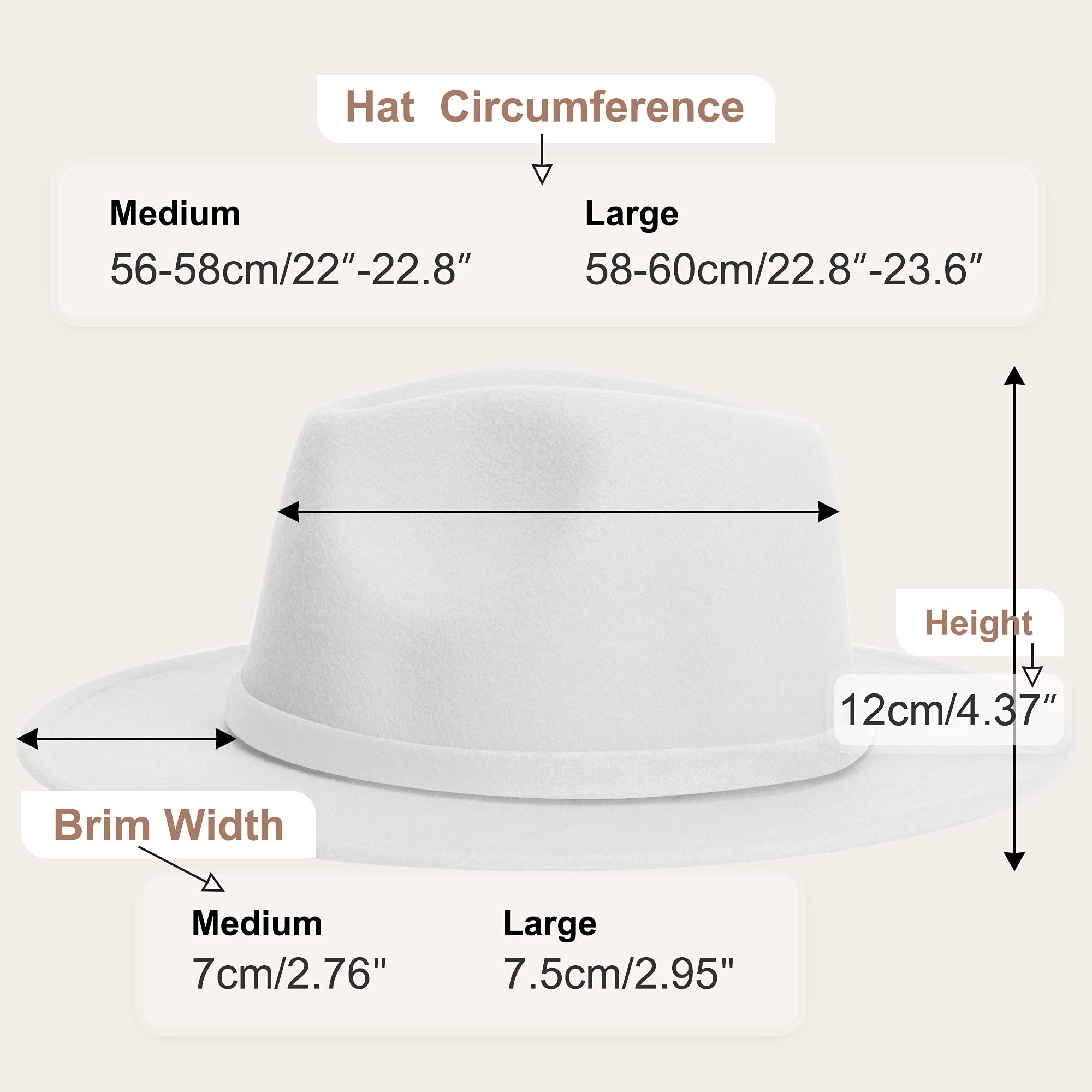 Stylish KUJUHA Wide Brim Fedora Hat for Women & Men - Summer Sun Protection & Fashion Accessory for Beach, Travel, and Outdoor Activities