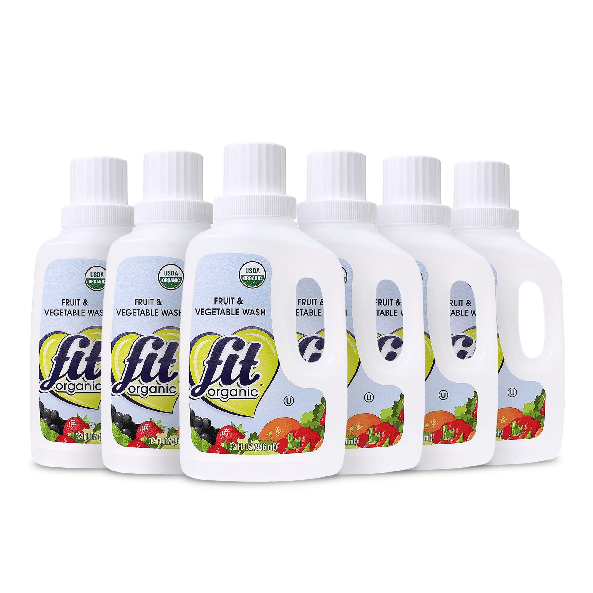 Organic Fruit and Vegetable Wash - Fit Organic 32oz Produce Cleaner | Pesticide & Wax Remover for Fresh Produce | Perfect for Washing Berries, Leafy Greens & Organic Fruits