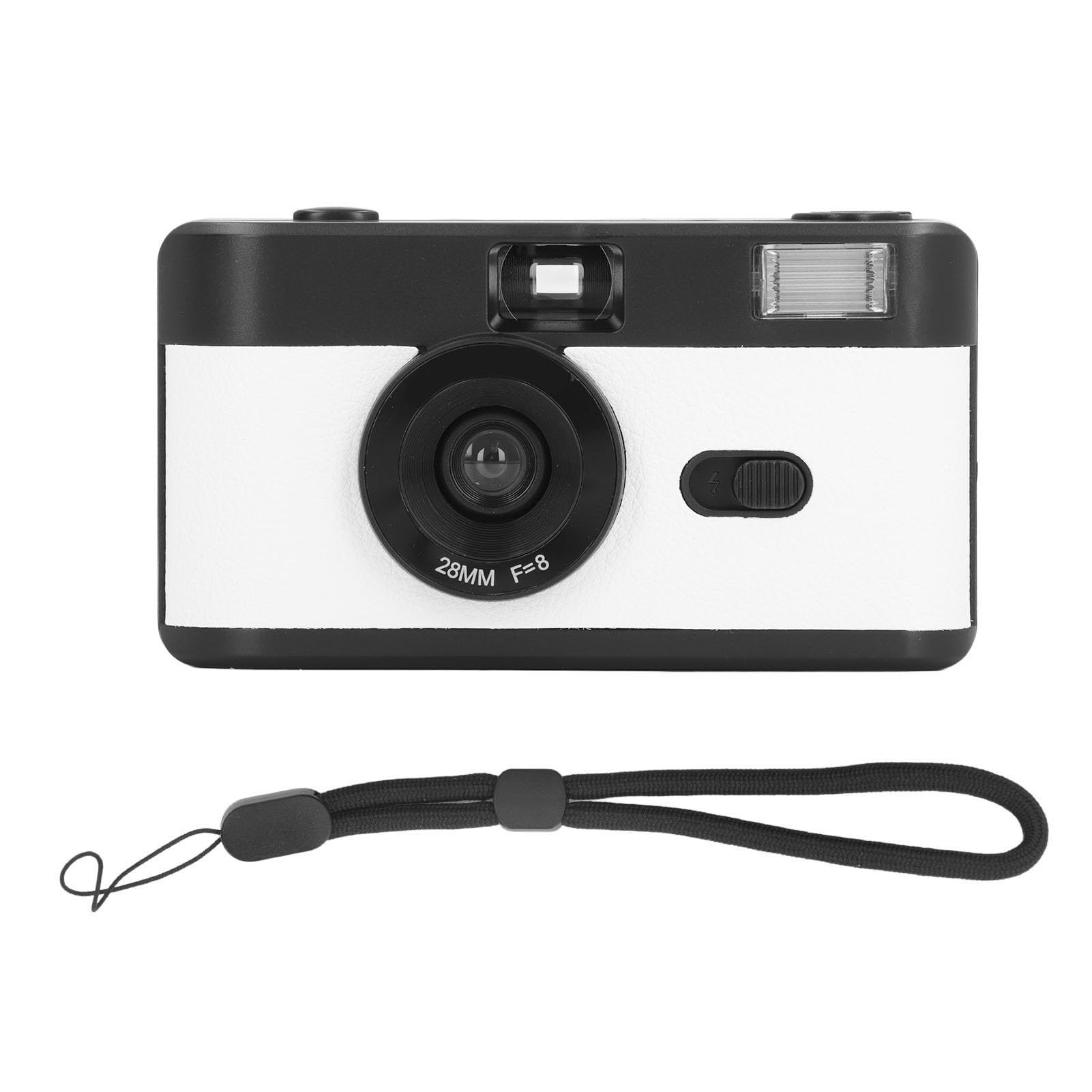 35MM Film Camera - Vintage Lightweight Analog Camera with Built-in Flash, 28MM F8 Lens & 1/120s Shutter Speed | Perfect for Photography Enthusiasts & Analog Hobbyists | Great for Travel, Street Photography & Retro Style Shooting (Black and White)