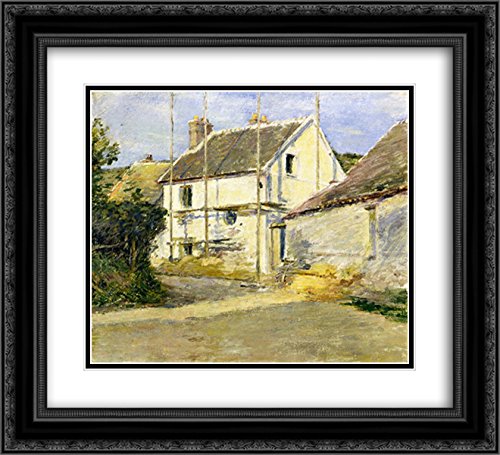 Theodore Robinson Museum Art Print - 22x20 Black Ornate Frame with Double Matting & Scaffolding House Design | Perfect for Living Room, Bedroom & Office Wall Decor
