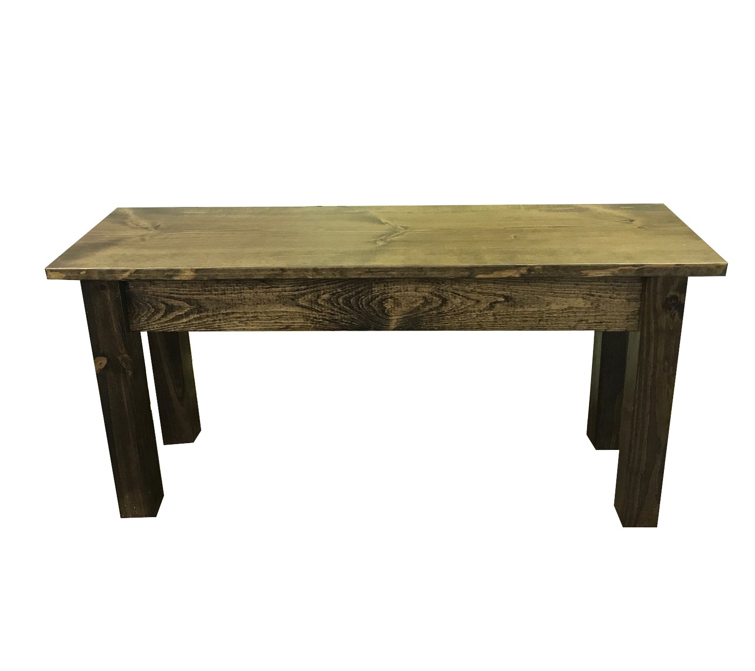 60 Inch Rustic Wooden Bench for Dining Room, Entryway & Outdoor Patio – Farmhouse Style Solid Wood Bench with Backrest