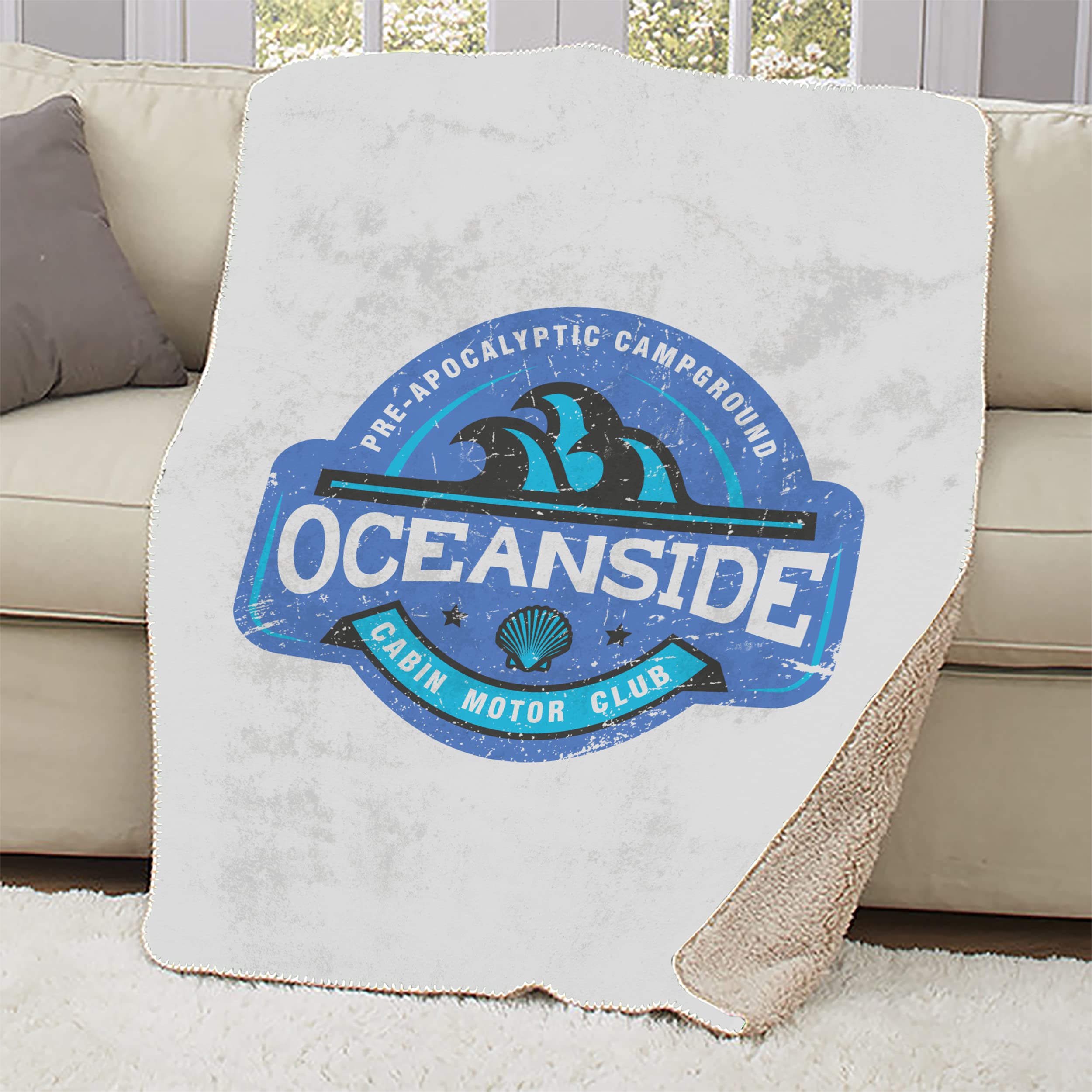 The Walking Dead Oceanside Sherpa Blanket - Soft Flannel Throw Blanket for Fans, Cozy Winter Gift - Perfect for TV Watching, Camping & Home Decor