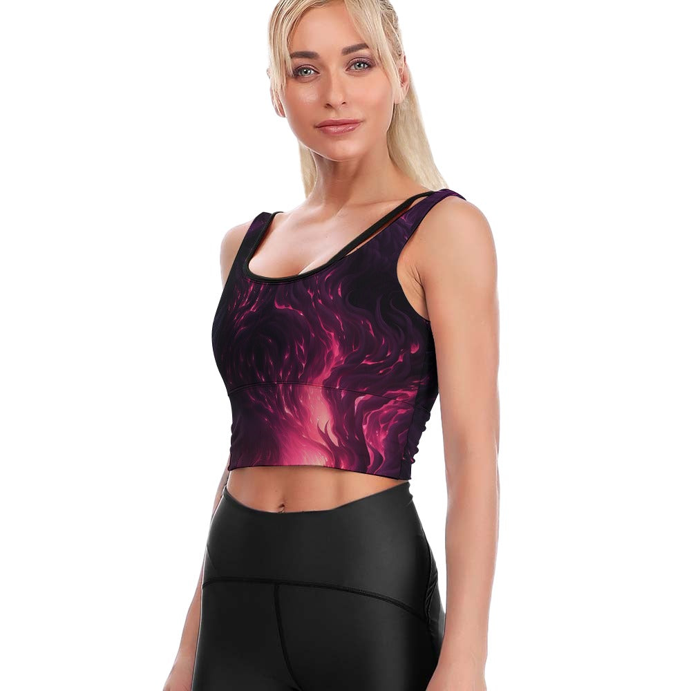 Midnight Pink Yoga Vest for Women - Breathable & Comfortable Workout Top for Yoga, Pilates & Gym - Trendy Fitness Apparel