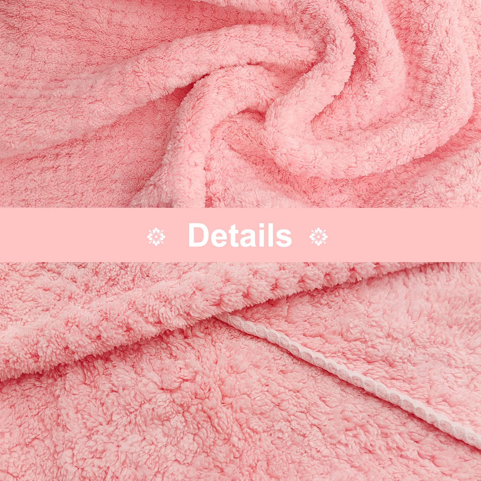 Fast Drying Microfiber Hair Towel with Button Closure for Women - Soft Twist Hair Turban Wrap for Wet, Curly, Long & Thick Hair - Perfect for Post-Shower, Salon & Travel Use