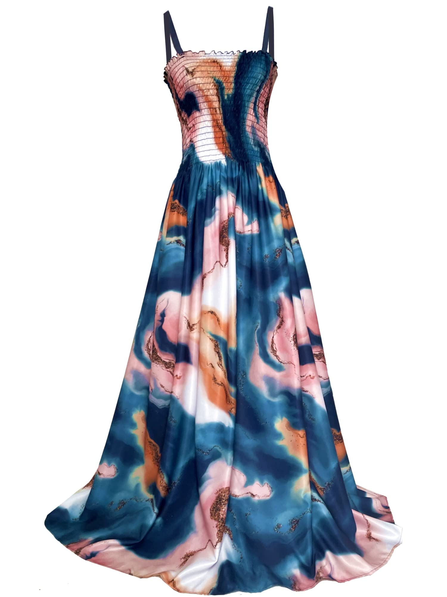 Plus Size Floral Maxi Dress for Women - Casual Long Sleeveless Summer Sundress with Hawaiian Print | Perfect for Beach Vacation, Evening Party & Boho Fashion