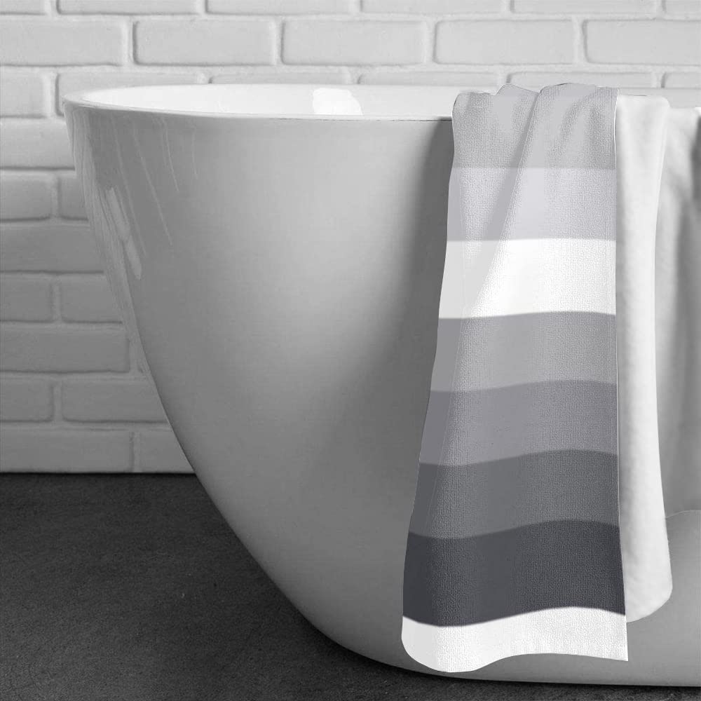 Personalized Beach Towels for Men & Kids - Black & White Cabana Stripe Pool Towel - Soft Quick-Dry Bath Towel for Swimming, Sunbathing & Beach Vacations