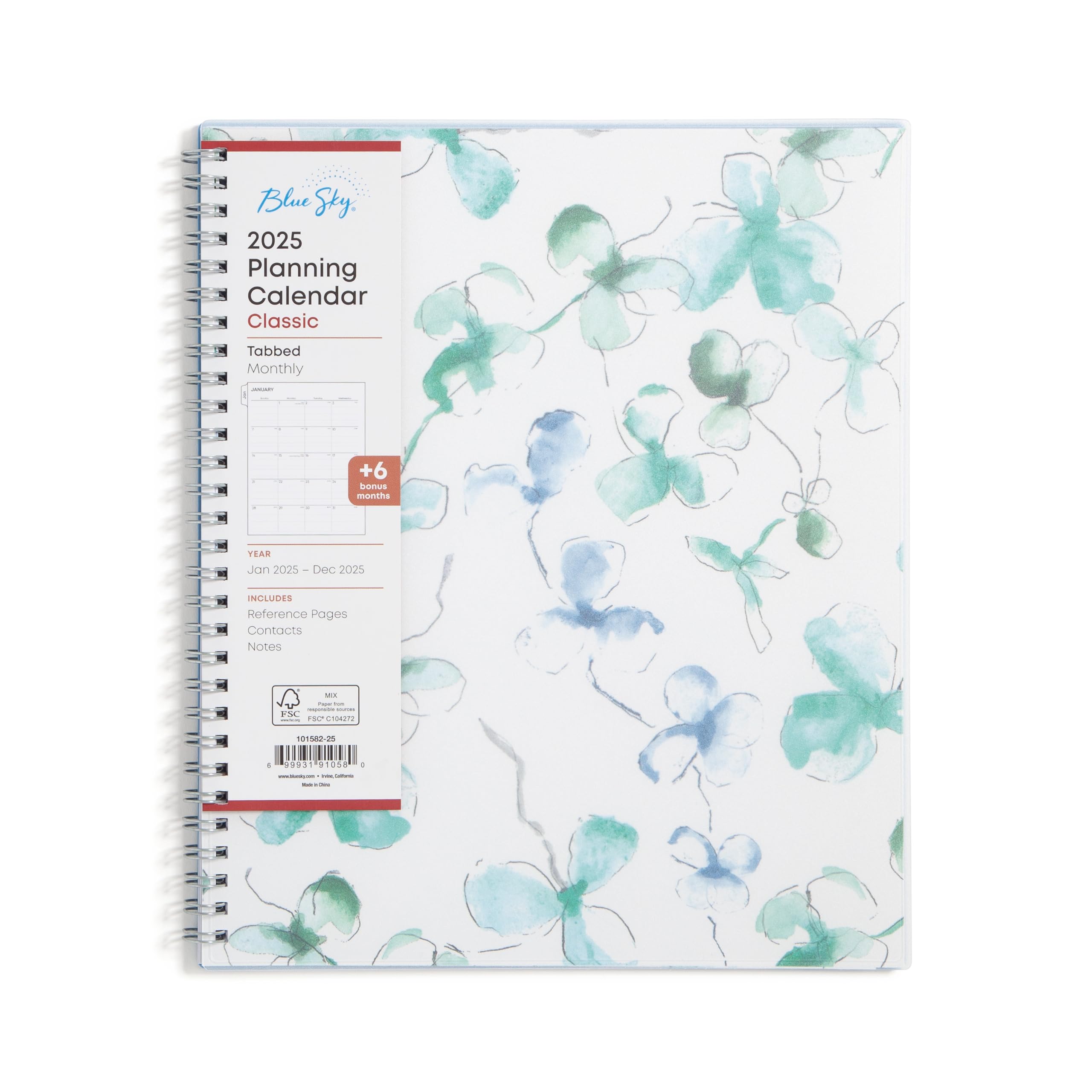 Blue Sky 2025 Monthly Planner Calendar - January to December 2025 | 8