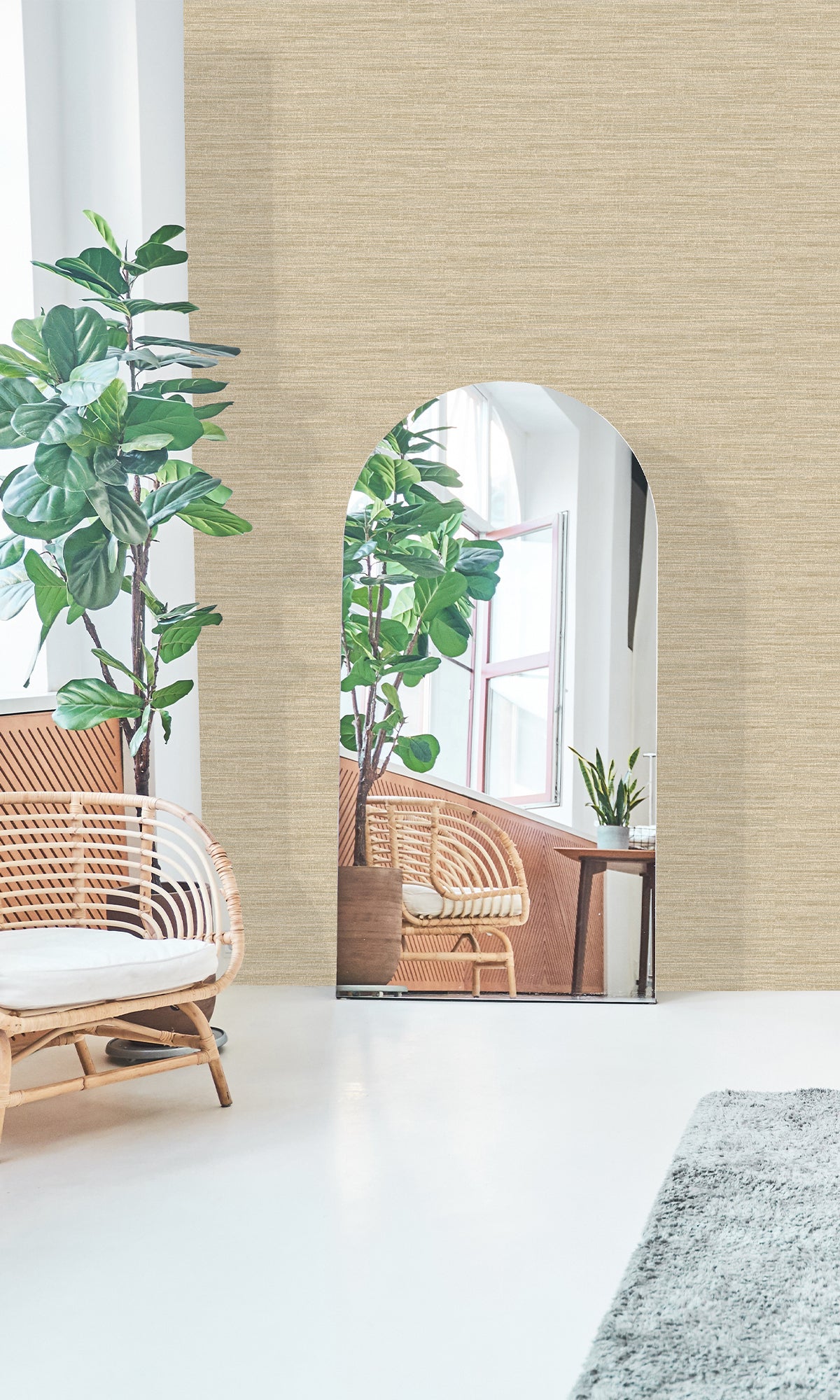 Handwoven Cream Textured Wallpaper R9714 - Elegant & Durable for Living Room, Bedroom & Office Decor