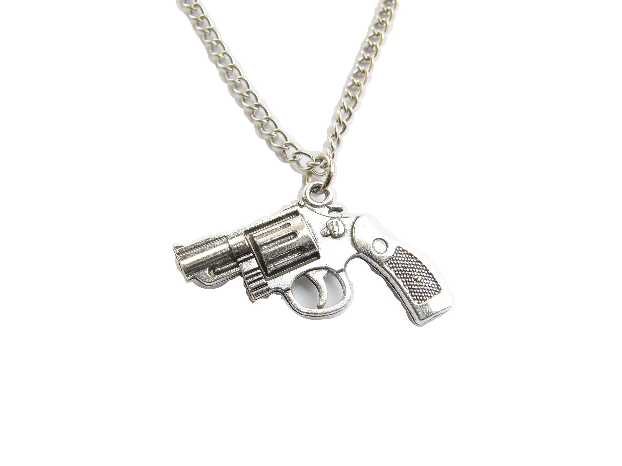 Personalized Gun Charm Necklace - Custom Initial Weapon Pendant for Men & Women | Unique Gun Jewelry for Military Enthusiasts & Gun Lovers