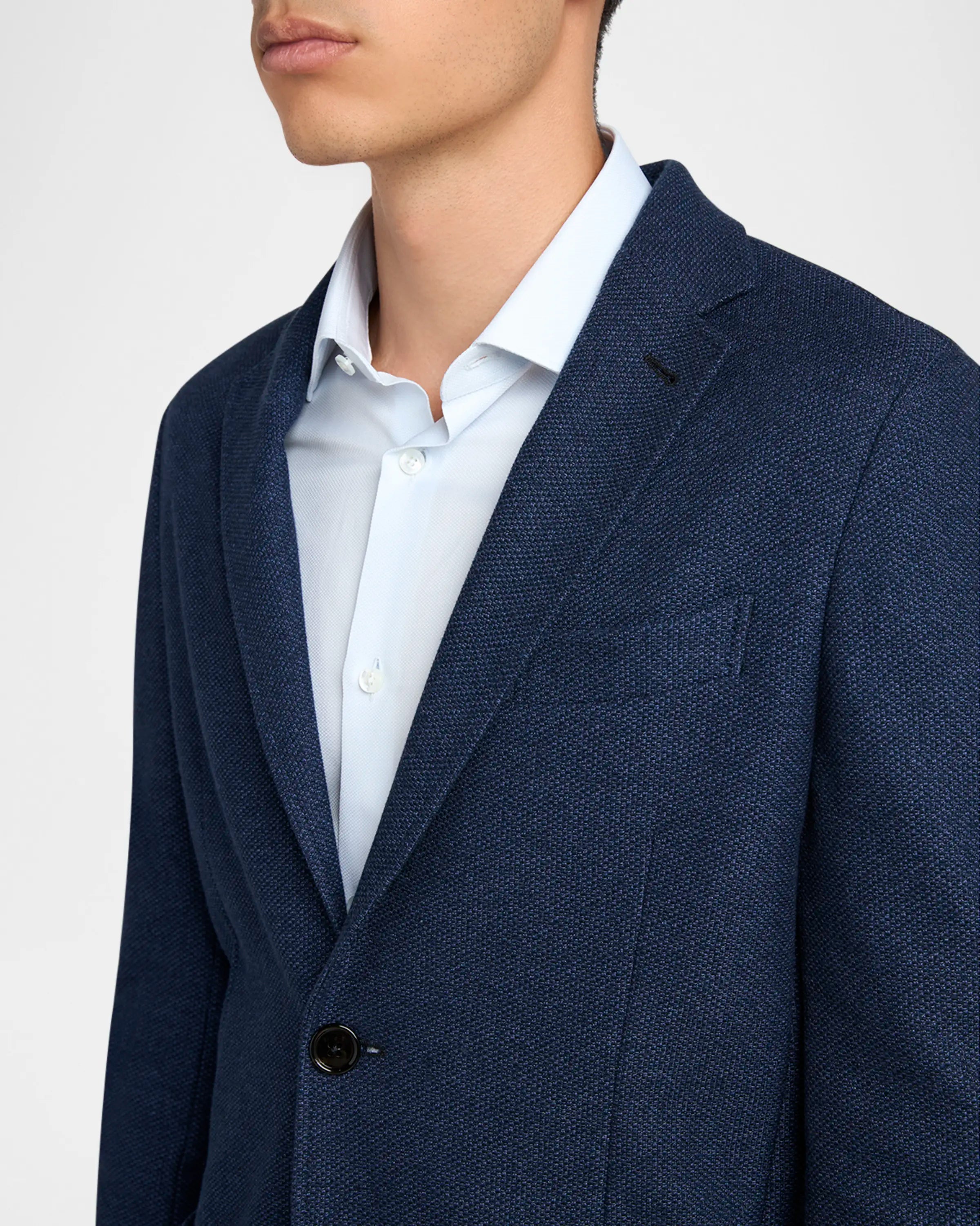 ZEGNA Navy Blue Jersey Jacket for Men - Lightweight Casual Blazer for Business & Travel - Perfect for Office, Dinner Dates & Outdoor Events