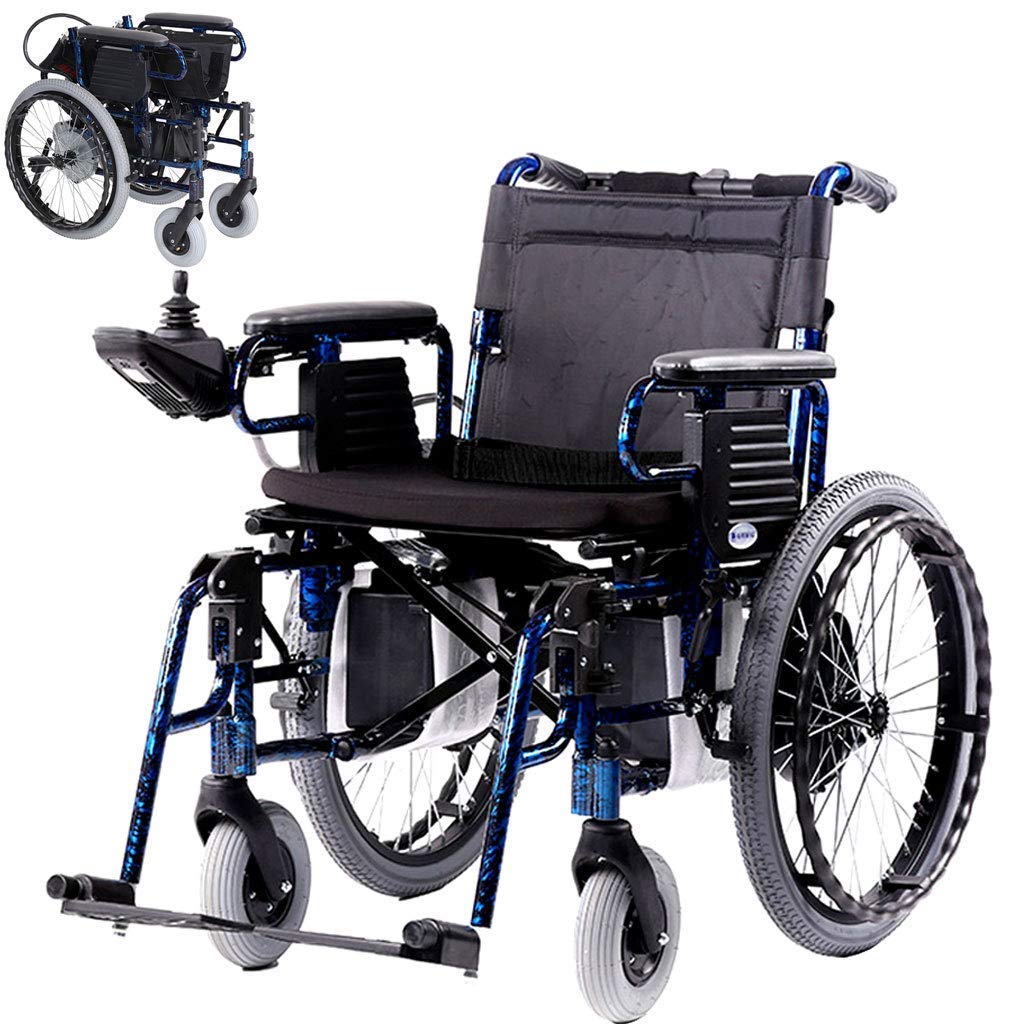 Lightweight Folding Electric Wheelchair with Automatic Induction & Electromagnetic Brake - Aluminum Alloy Frame - Manual/Electric Switching - Portable Mobility Aid for Indoor/Outdoor Use, Travel & Daily Activities