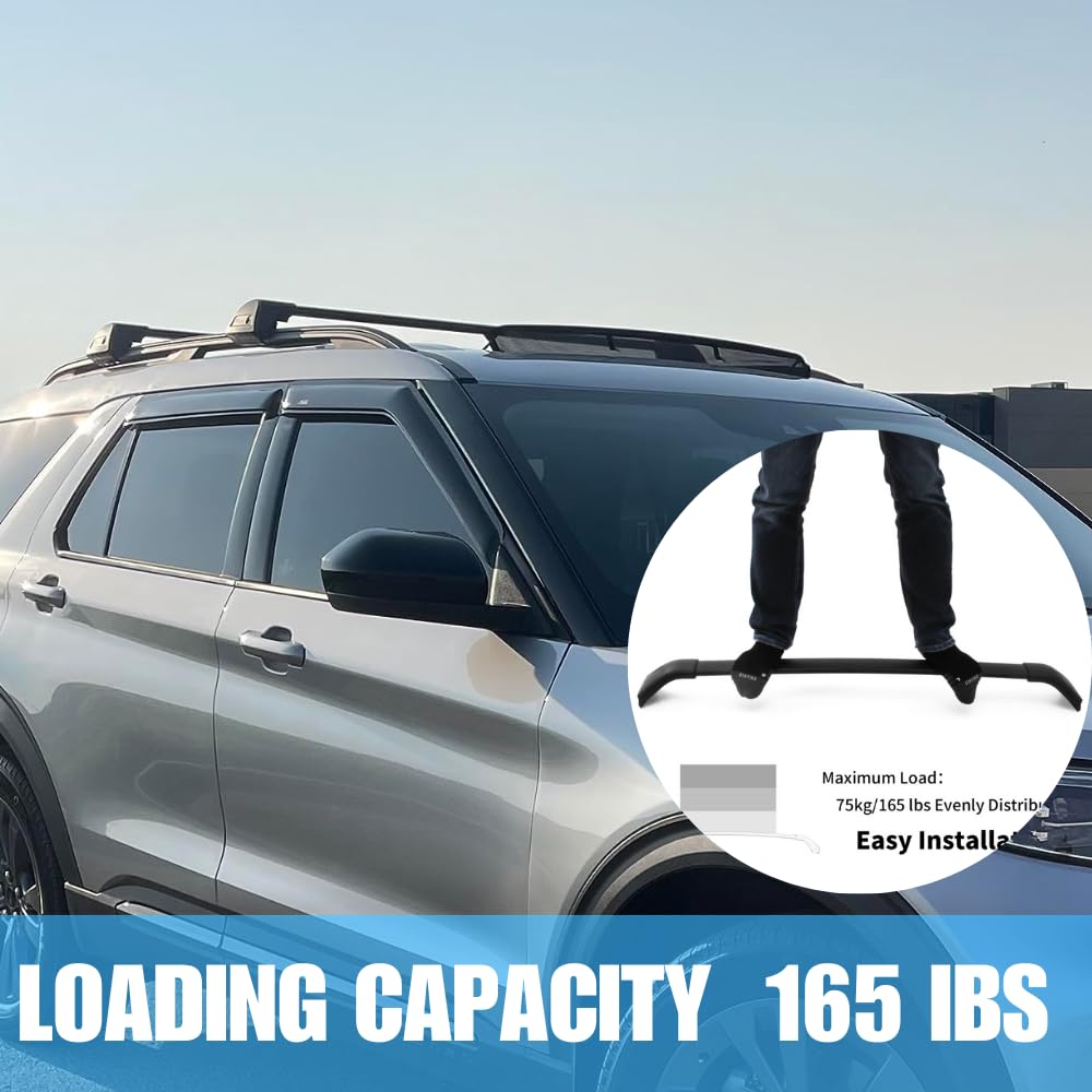 **Heavy Duty Black Roof Rack Cross Bars for Ford Explorer 2020-2025 | XLT, Limited, ST Models | Cargo Carrier, Kayak, Canoe, Bike, Snowboard, Ski Rack | Perfect for Road Trips & Outdoor Adventures**