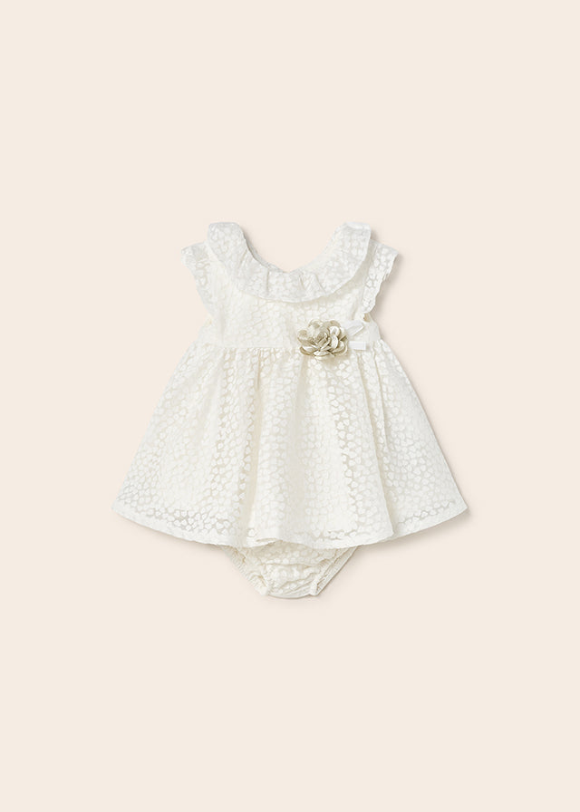 Mayoral Devore Baby Girl Dress - Soft & Breathable Natural Cotton for Newborns - Perfect for Photos, Parties & Special Occasions
