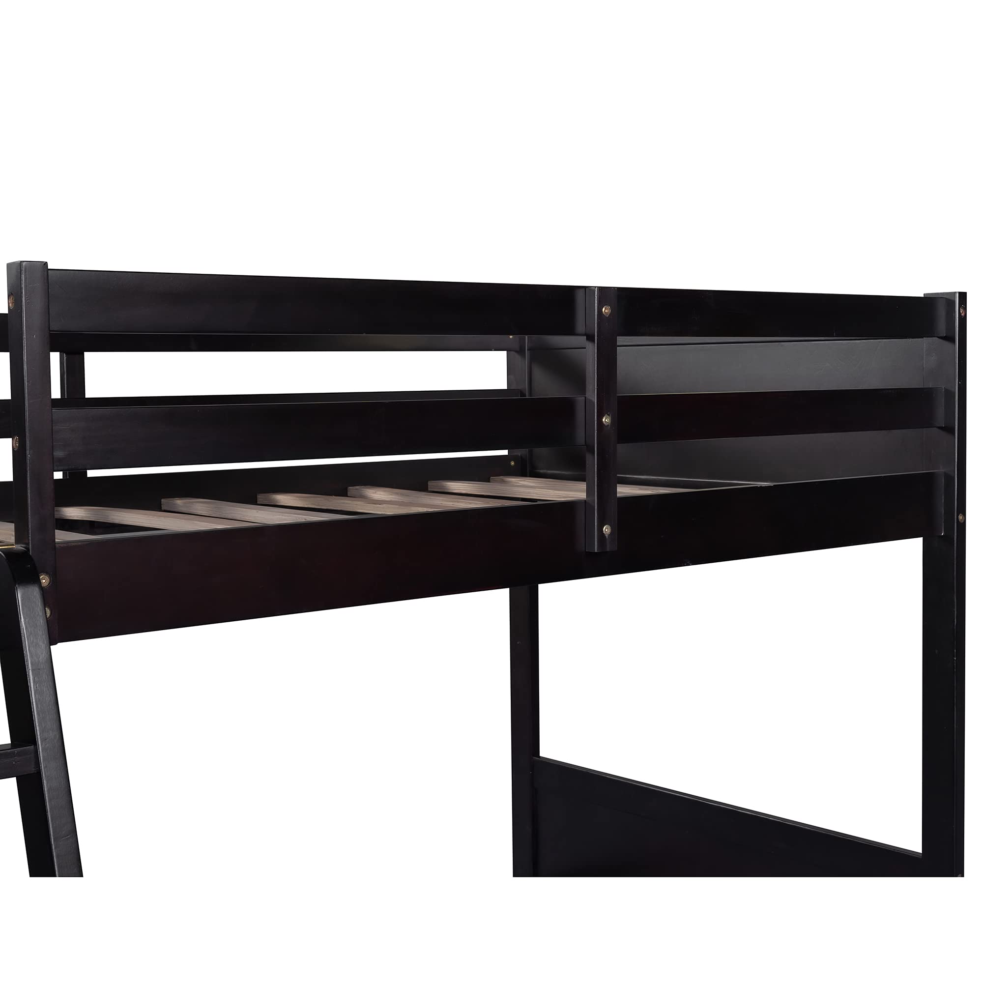 Kids Twin Over Twin Bunk Bed with Guardrails & Ladder - Space-Saving for Small Rooms