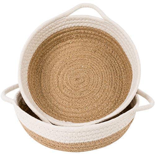 Goodpick 2-Pack Cotton Rope Storage Baskets - 9.8