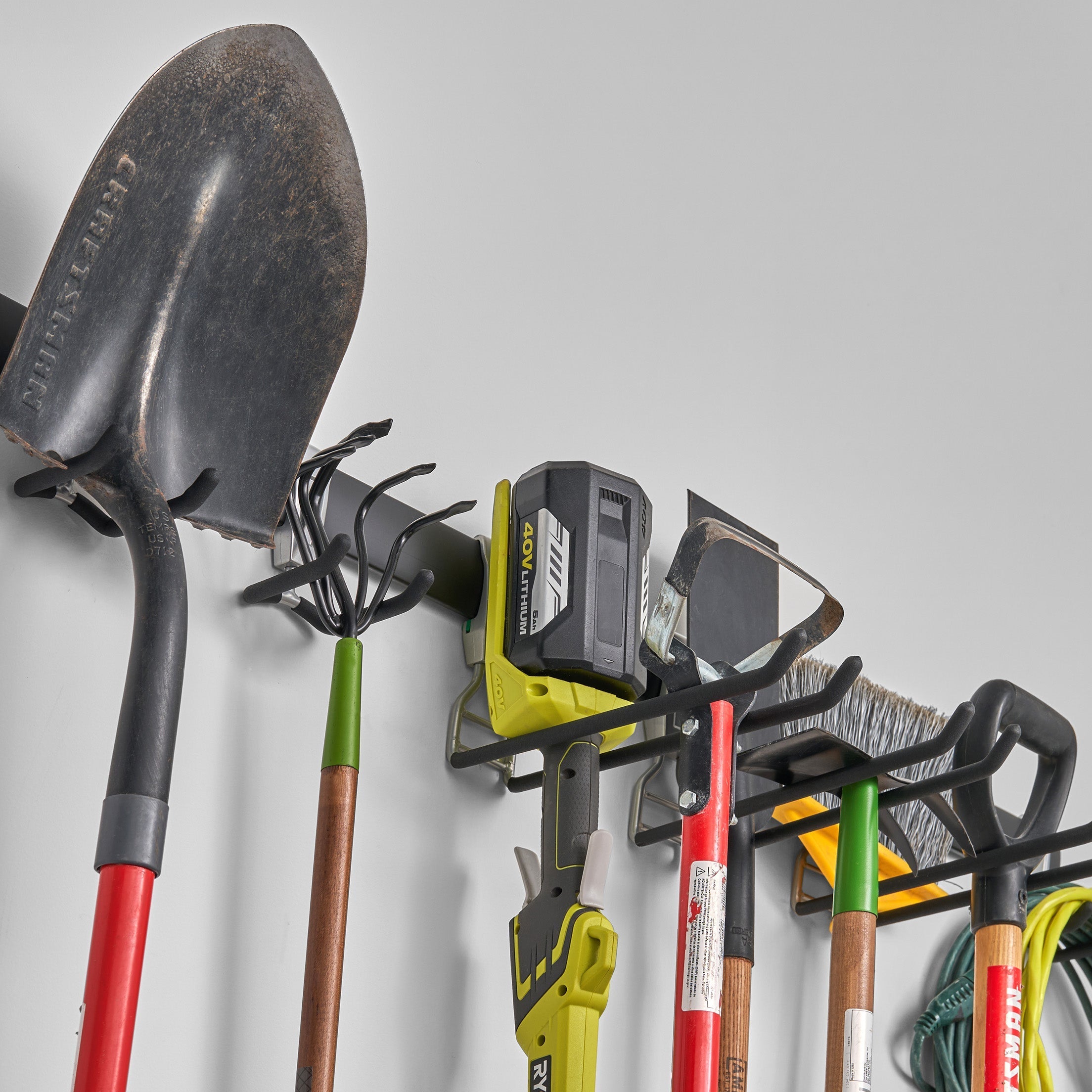 Heavy Duty Garage Track System with Double Hooks - 6 Pack (3 Large & 3 Small) for Wall Storage, Tool Organization & Bike Rack - Perfect for Garage, Workshop & Home Storage Solutions