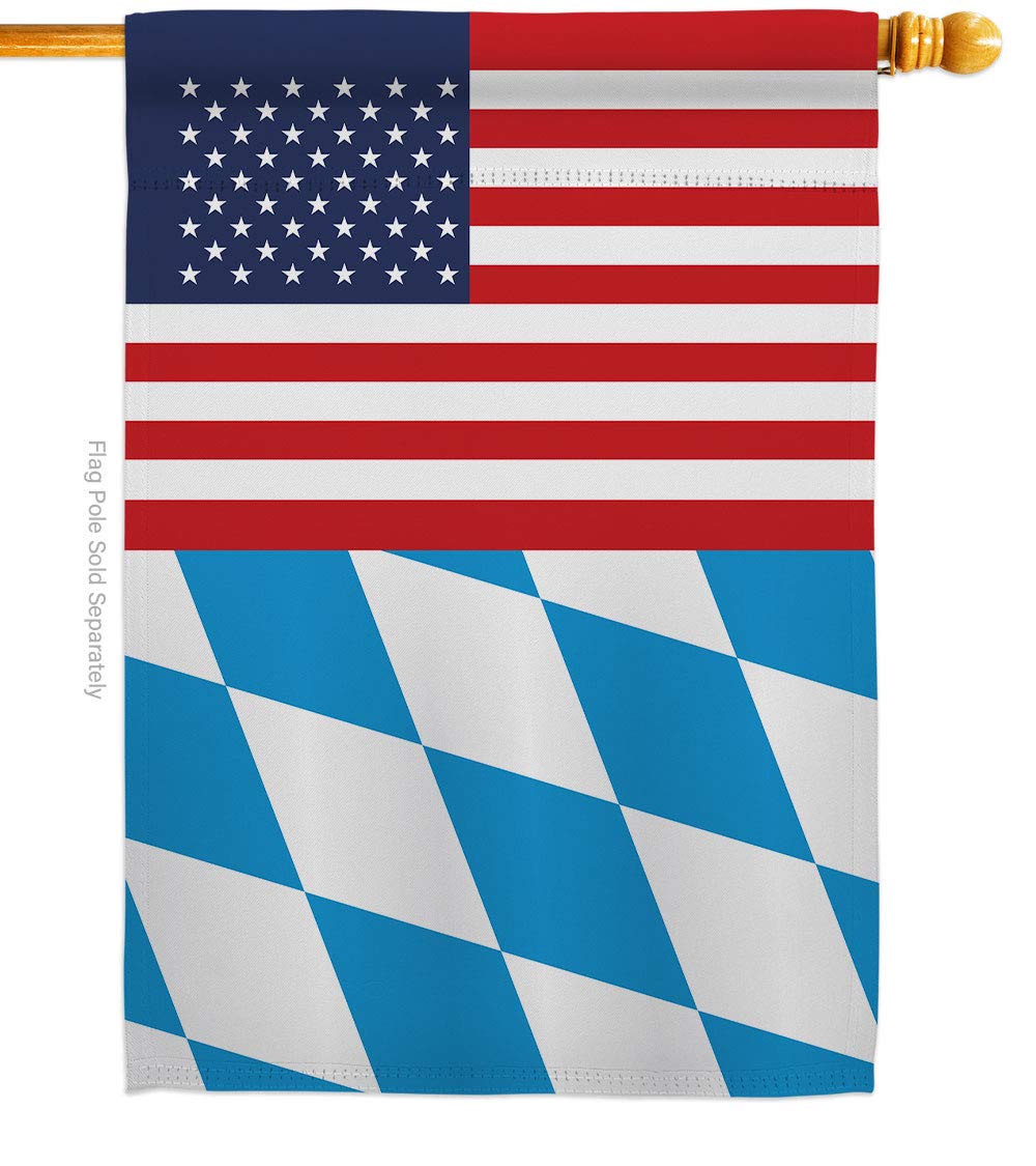 Americana Home & Garden Bavaria US Friendship House Flag - Double-Sided Decorative Banner for Yard, Garden & Patio - Made in USA - Perfect for International Country Pride, Regional Displays & Patriotic Gift Giving