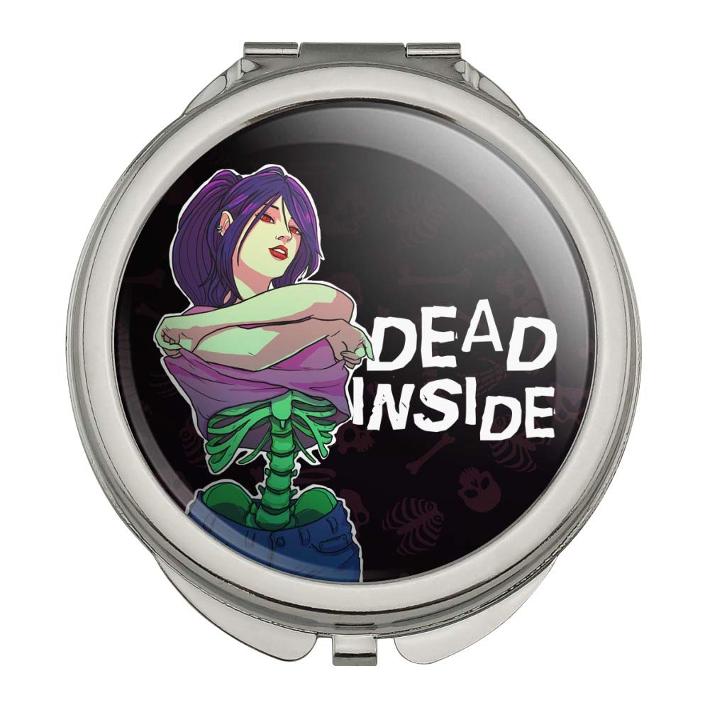 Dead Inside Girl Gothic Compact Travel Purse with Exposed Skeleton Bones - Small Handbag with Mirror for Makeup, Cosmetics & Essentials | Perfect for Goth Fashion, Halloween Costumes & Everyday Dark Aesthetic