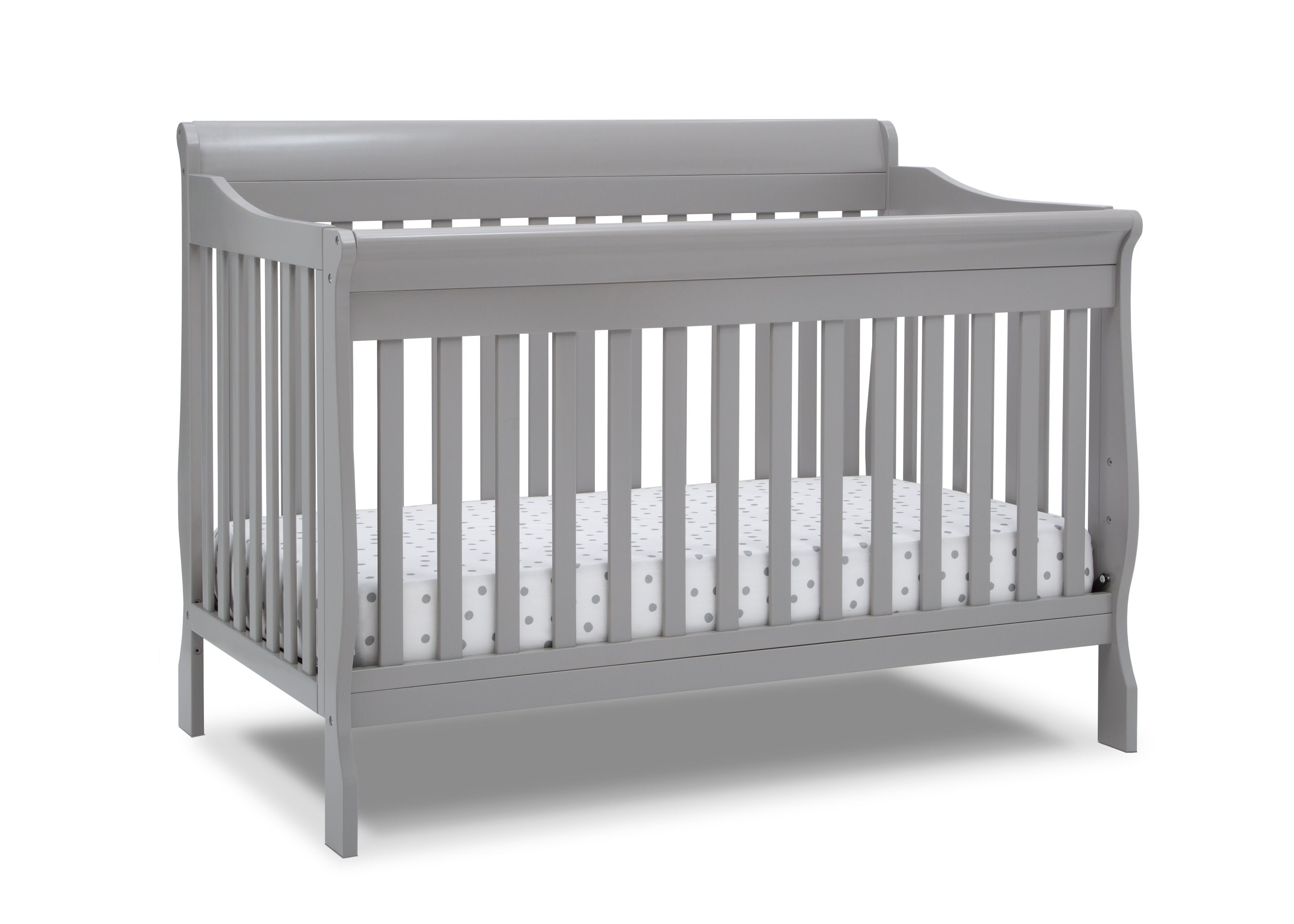 6-in-1 Convertible Baby Crib with Toddler Bed Conversion - Canton White Nursery Furniture for Newborn to Teen - Perfect for Small Spaces & Modern Nurseries