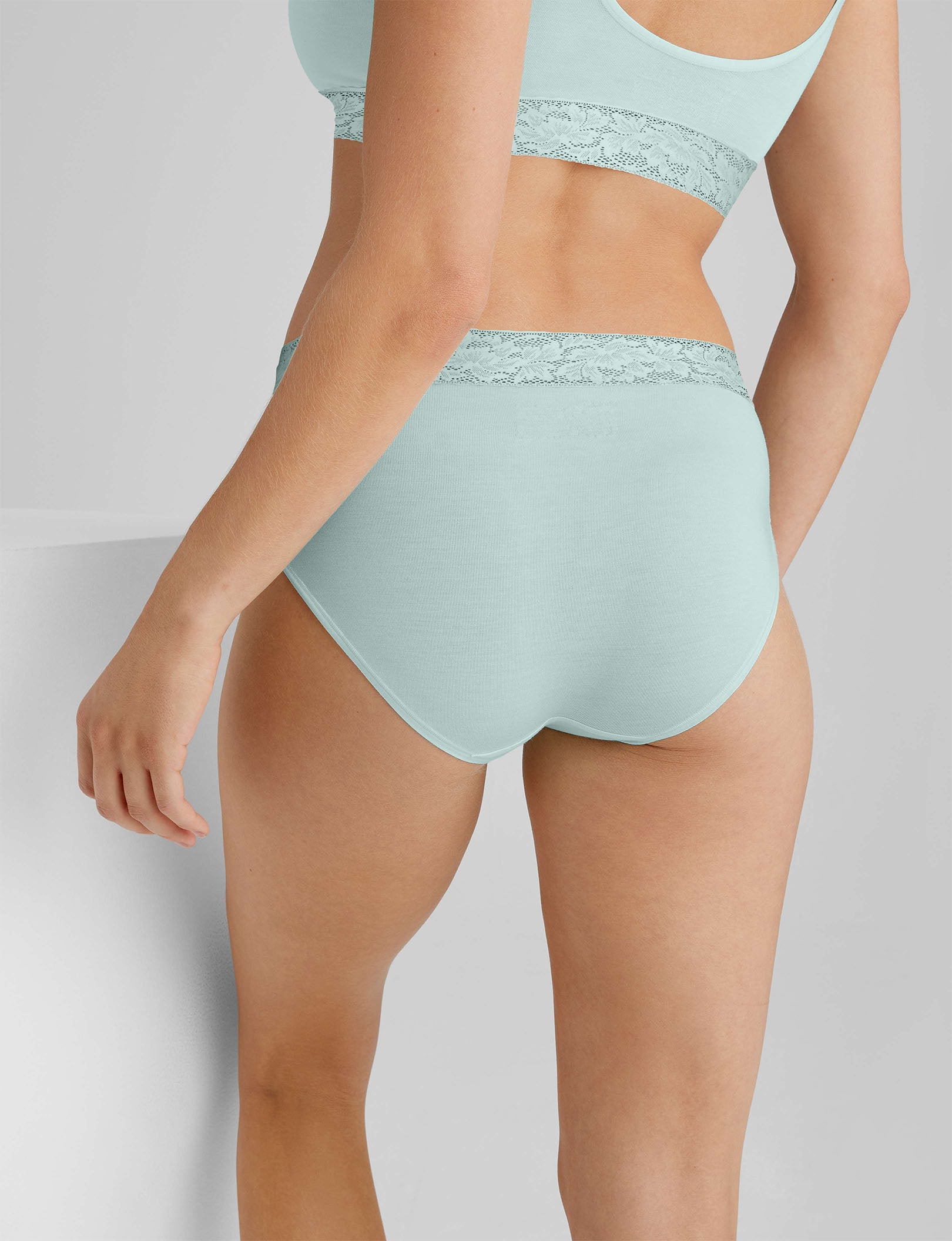 Women's Second Skin High Rise Brief Lace Waist Underwear - Seamless Comfort for Everyday Wear & Special Occasions