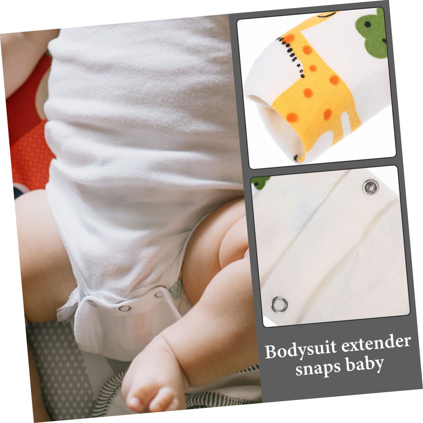 SEWOART 6-Piece Newborn Baby Cotton Jumpsuit Extender Set with Snaps - Soft Baby Bodysuit Extenders for 0-24 Months - Perfect for Diaper Changes & Layering Outfits