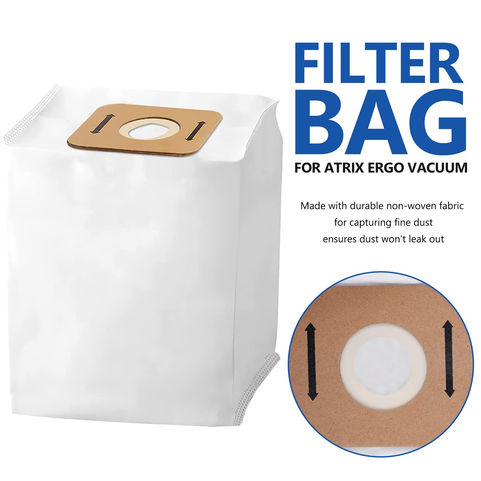 KEEPOW 20 Pack VACBP6 Vacuum Bags - 8 Quart HEPA Filter Replacement for Atrix Ergo Backpack Vacuums (VACBP1, VACBP36V, VACBPAI) - Perfect for Home Cleaning, Office Maintenance & Commercial Use