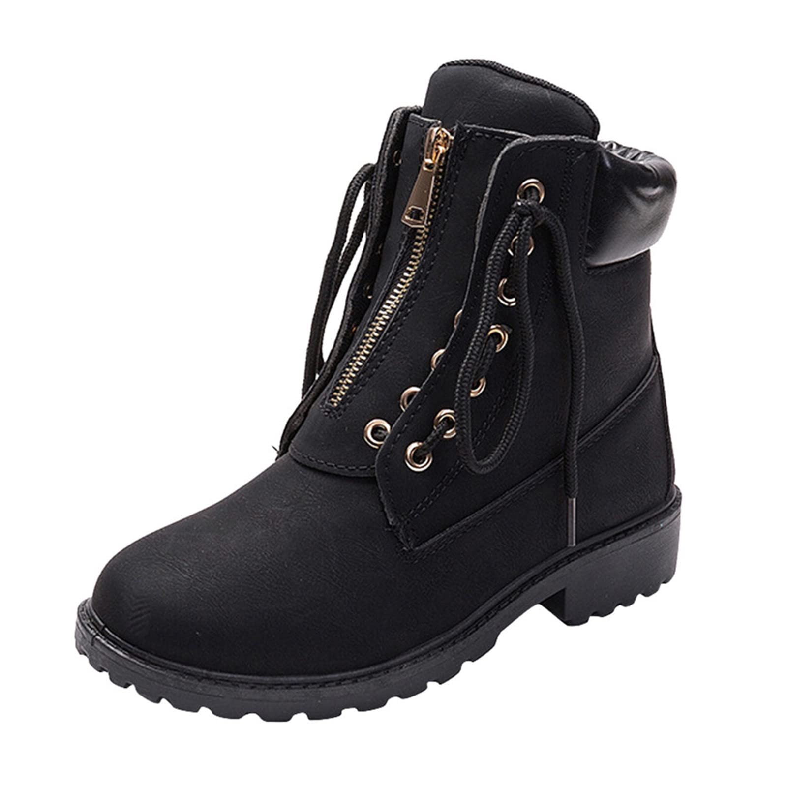 HCJYAL Women's Winter Ankle Boots - Leather Warm Short Booties for Walking | Non-Slip Comfortable Casual Shoes for Snow, Cold Weather & Outdoor Activities
