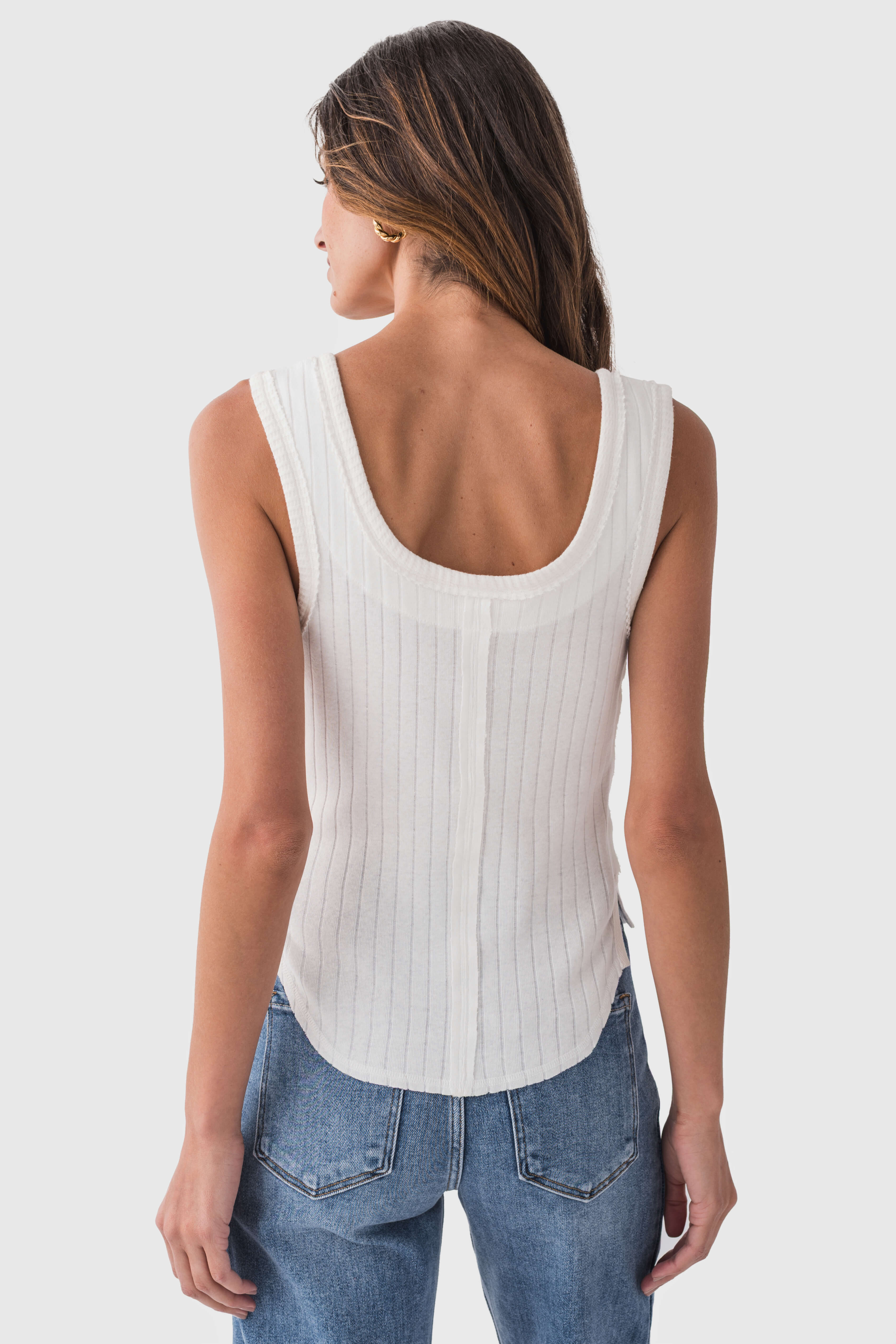 Free People Bryson Henley Tank Top for Women - Soft Linen Blend Summer Sleeveless Shirt - Perfect for Beach, Yoga & Casual Outfits