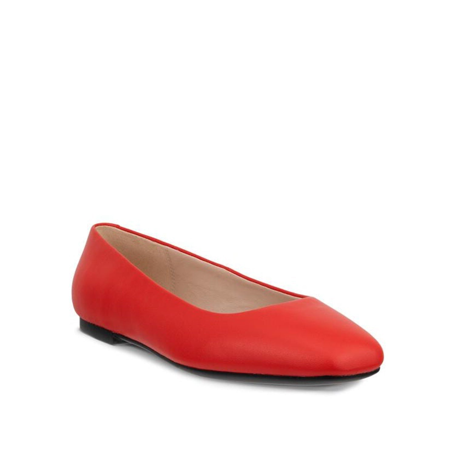 ECCO Women's Margot Ballerina Flats - Comfortable Leather Slip-On Shoes for Women | Scarlet Red | Perfect for Office, Travel & Casual Wear