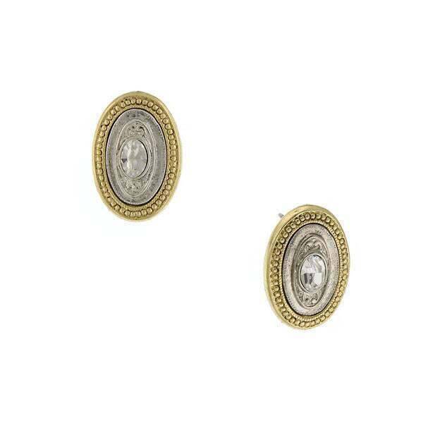 1928 Vintage Crystal Oval Button Earrings for Women - Elegant Dangle Drop Earrings for Party, Wedding & Evening Wear