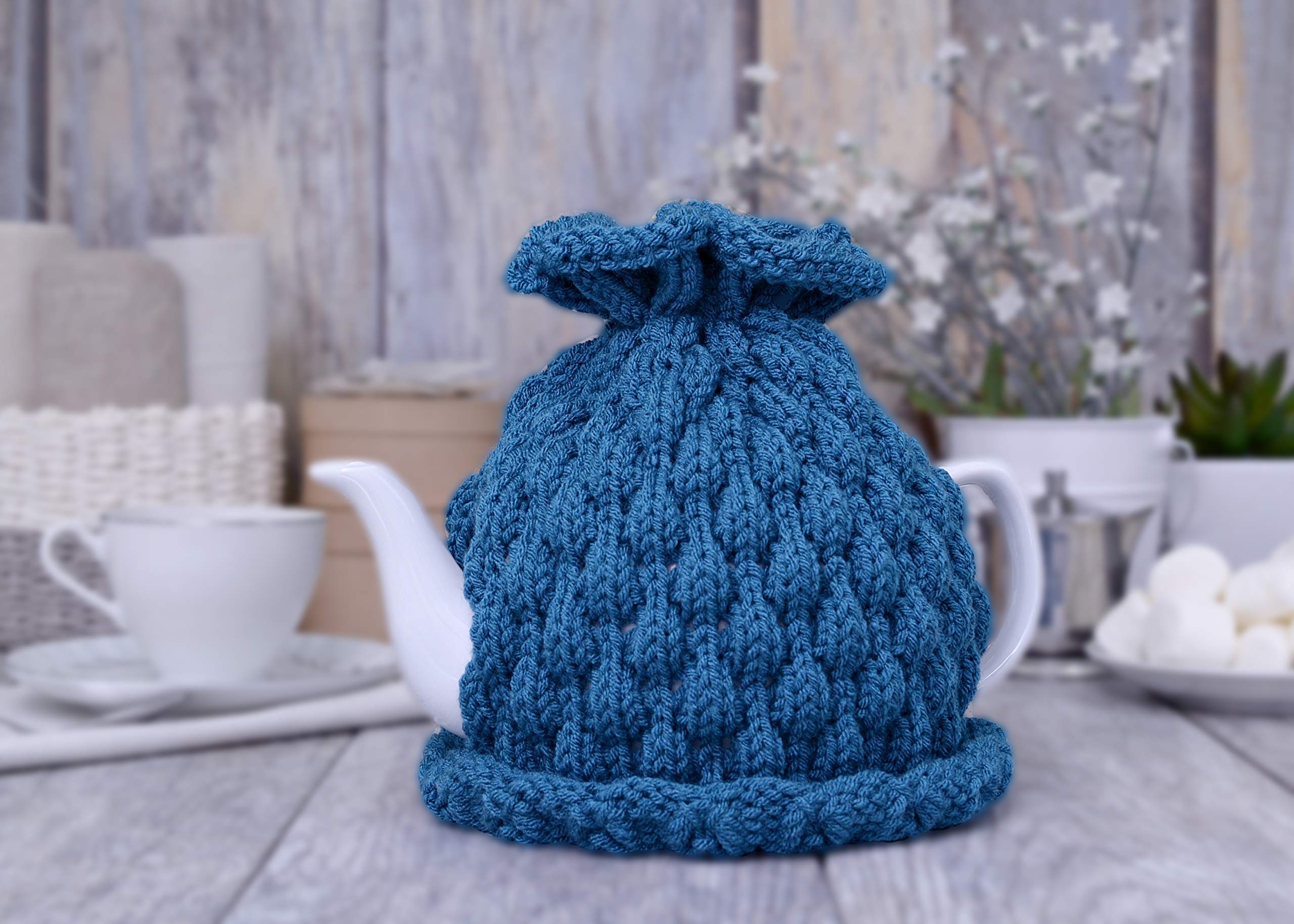 Hand-Knitted Teal Green Teapot Cozy - Elegant Tea Accessory for Kitchen Decor & Breakfast Table | Hygge Home Gift for Tea Lovers (Perfect for Afternoon Tea & Cozy Home Decor)