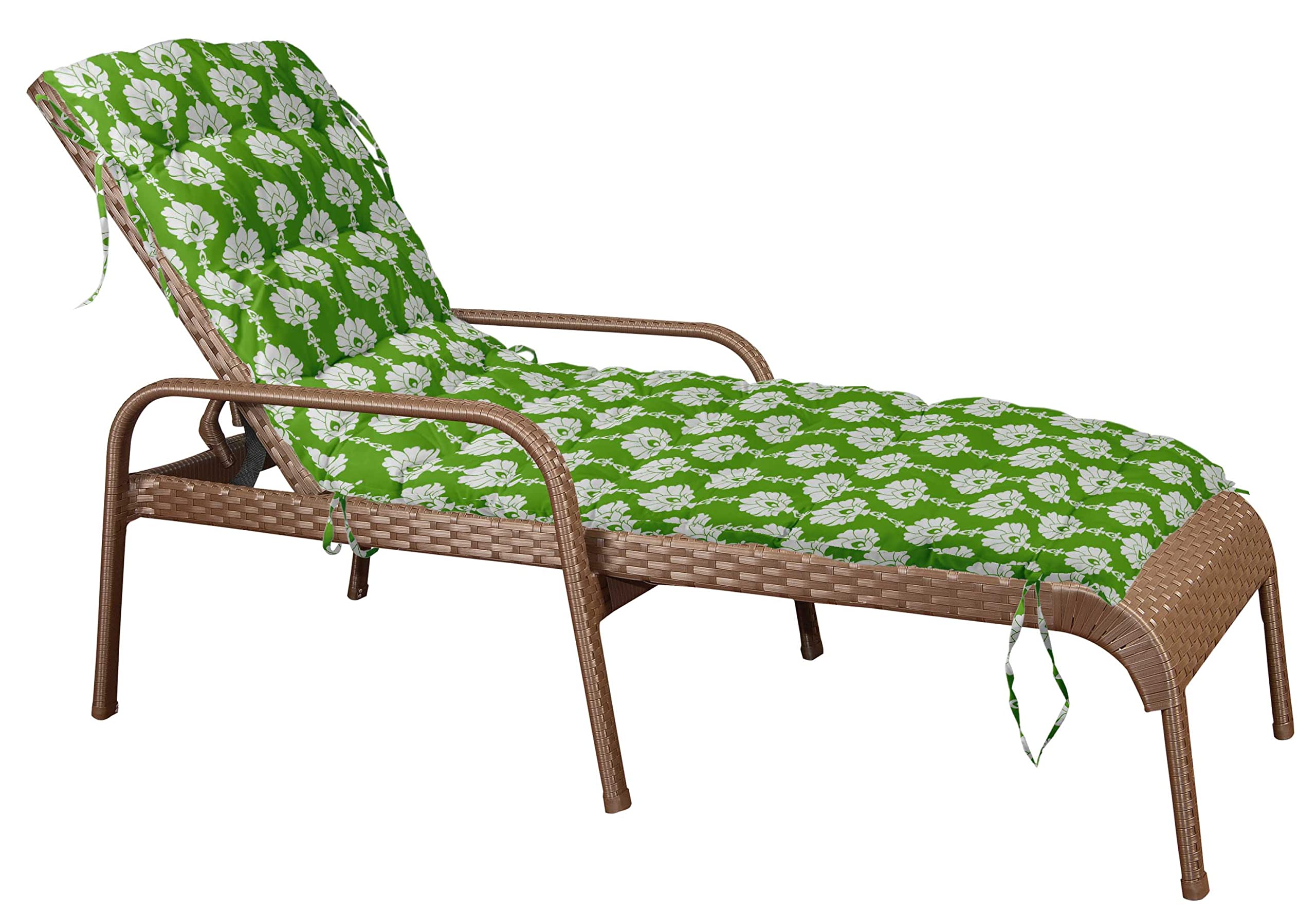 Printed Rocking Chair Sofa Cushion with Ties - Quilted Thick Padded Seat Cushion for Chaise Recliner, Garden, Outdoor Terrace & Bench - 74 x 23 Inches Light Green - Perfect for Patio Furniture, Sunroom Decor & Backyard Relaxation