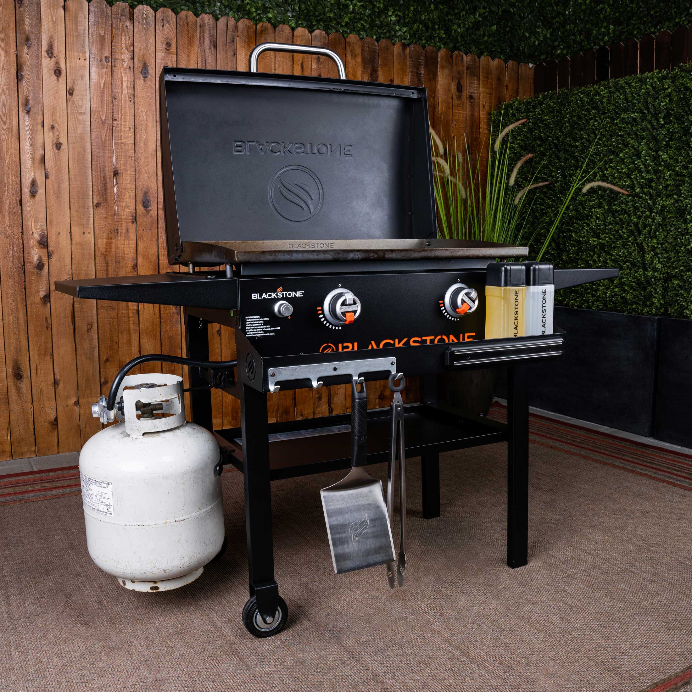 28 Inch Griddle with Hood & Front Shelf - Professional Outdoor Flat Top Grill for Backyard BBQ, Camping & Tailgating