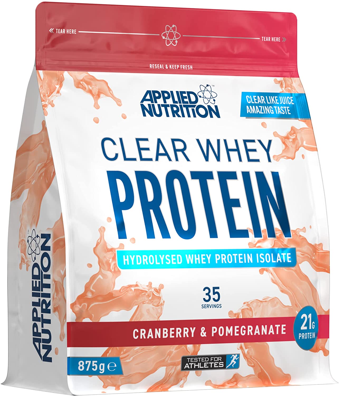Applied Nutrition Clear Whey Isolate Protein Powder - 875g (35 Servings) | Low-Calorie Post-Workout Recovery & Muscle Building Supplement for Athletes & Fitness Enthusiasts