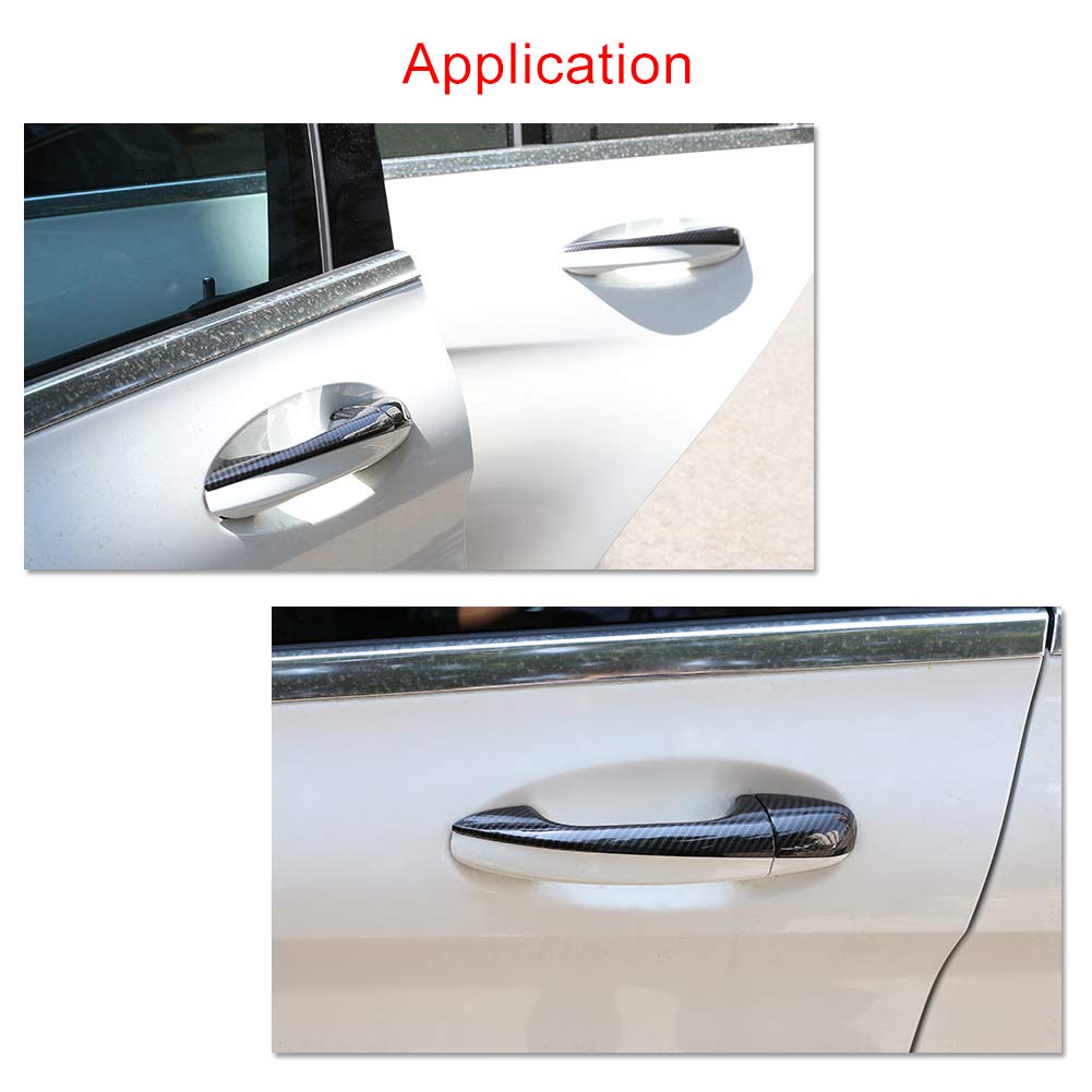 Carbon Fiber Door Handle Cover Trim for Mercedes C-Class W205 & GLC X253 (2015-2018) - Upgrade Interior Accessories for Luxury Car Protection & Style Enhancement