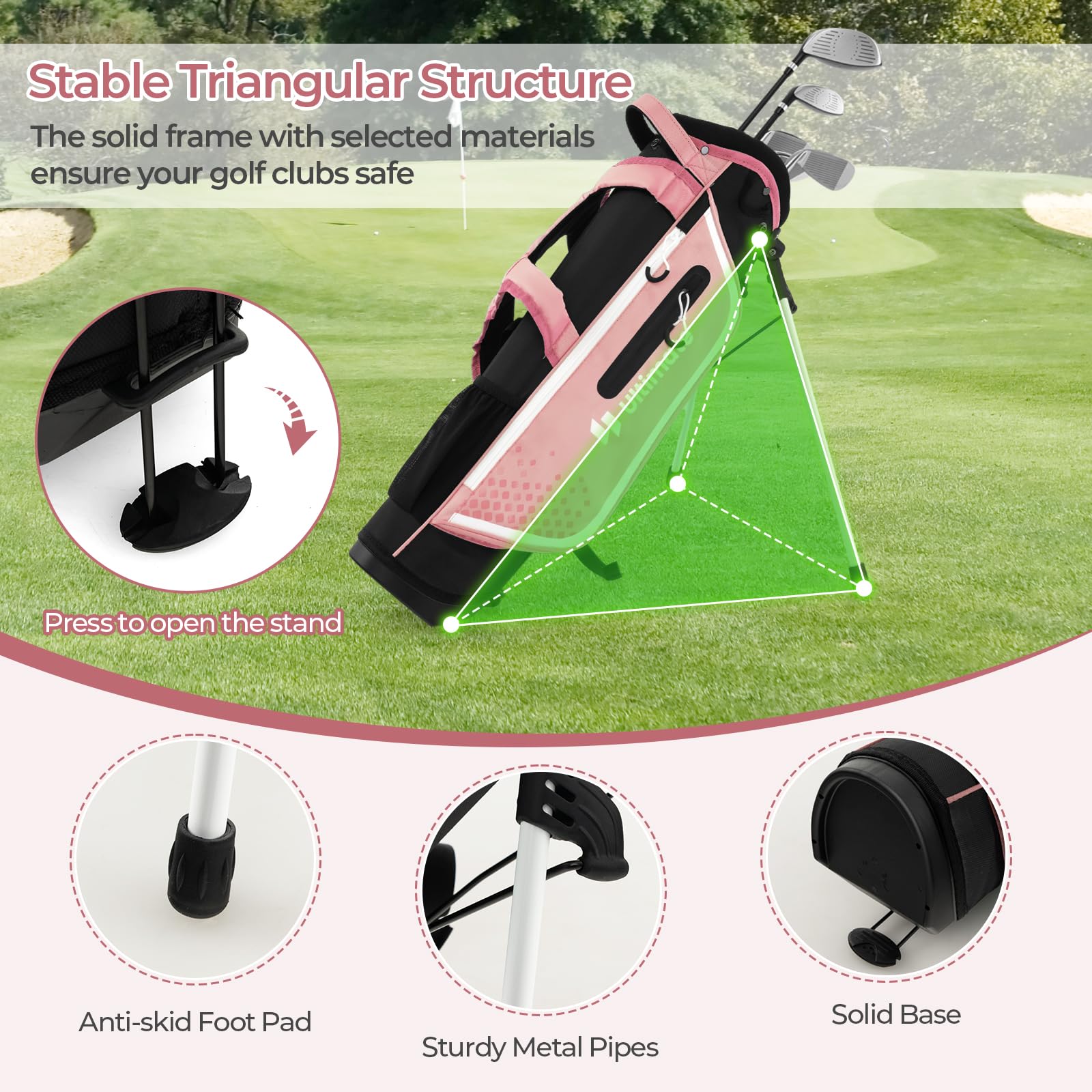 **Goplus Junior Complete Golf Club Set for Kids Ages 5-13 - Right Hand Golf Clubs with Stand Bag & Rain Hood - Perfect for Boys & Girls Learning Golf - Ideal for Backyard, Driving Range & Junior Tournaments**
