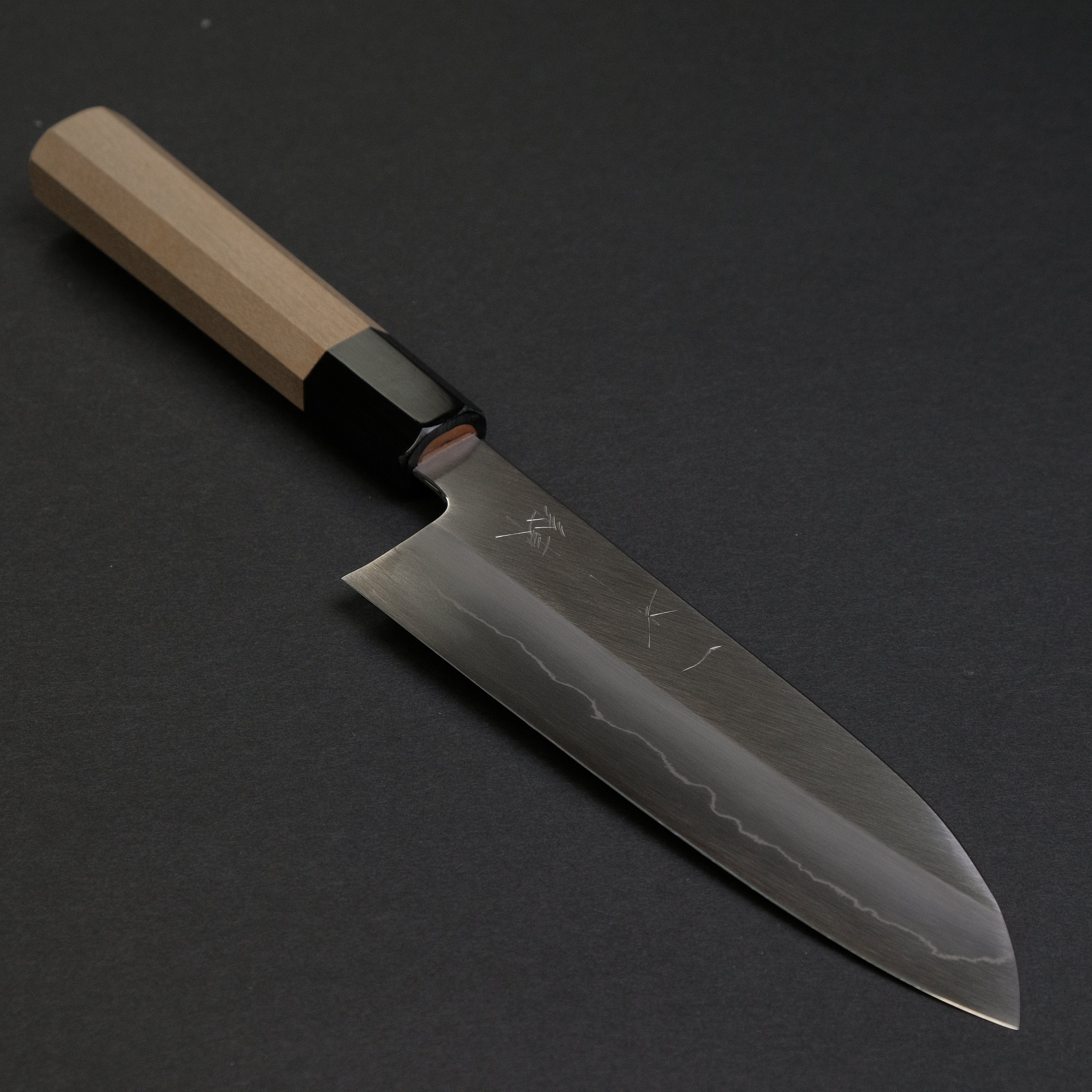 Hitohira Kikuchiyo Ren Silver #3 Santoku Knife 180mm - Japanese Ho Wood Handle - Professional Chef Knife for Slicing, Dicing & Chopping - Perfect for Home Kitchen & Restaurant Use