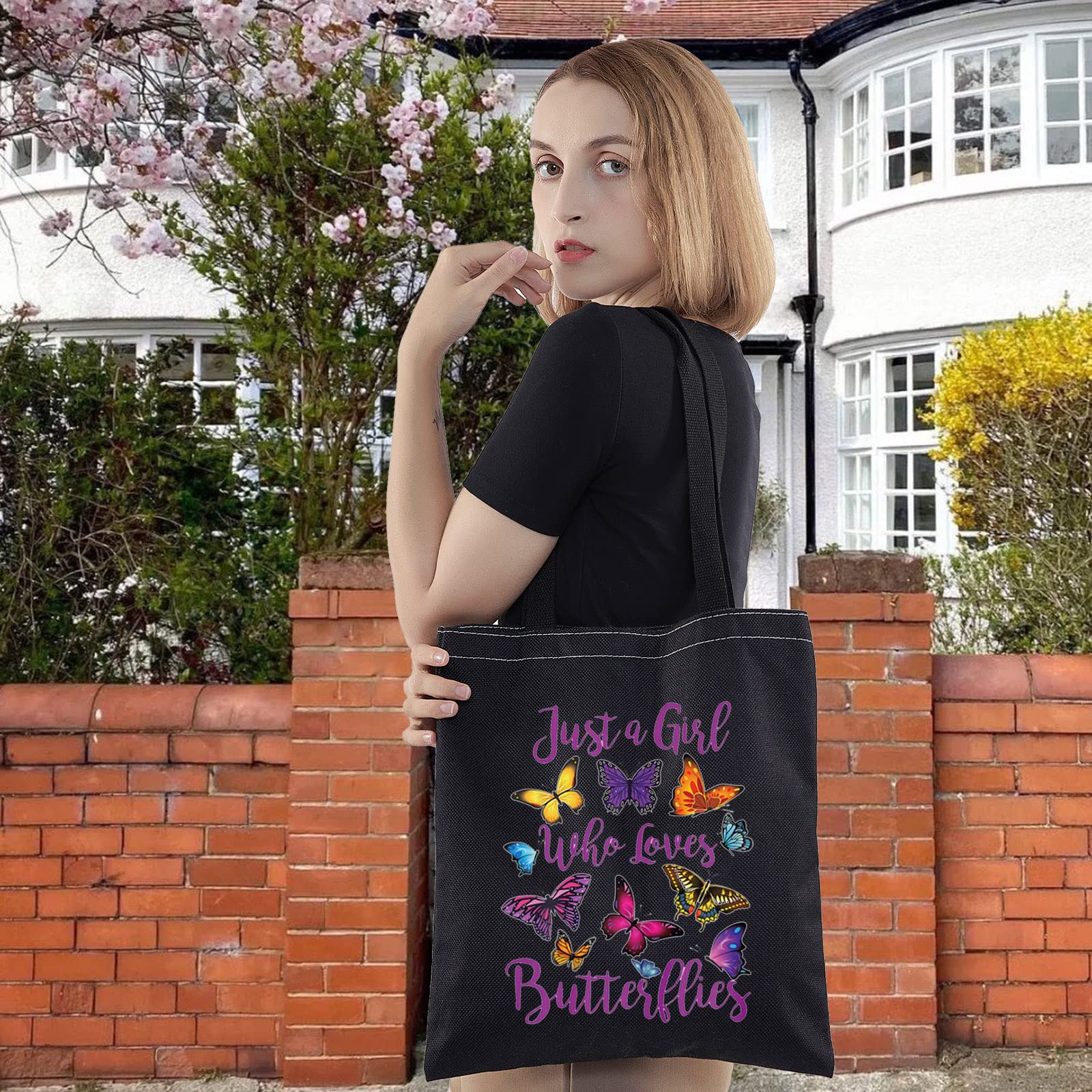 LEVLO Funny Butterfly Makeup Bag - Cute Cosmetic Pouch for Women & Girls, Animal Lover Gift with Zipper Closure - Perfect for Travel, School & Daily Use