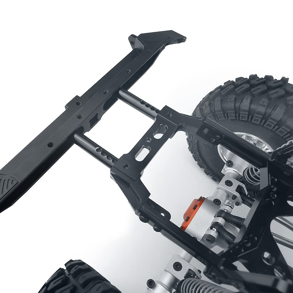 AXIAL SCX10 II 90046 CNC Aluminum Alloy Rear Bumper Mount Servo Stand for 1/10 RC Crawler Car - Black | Off-Road Rock Crawling & Trail Driving Accessory