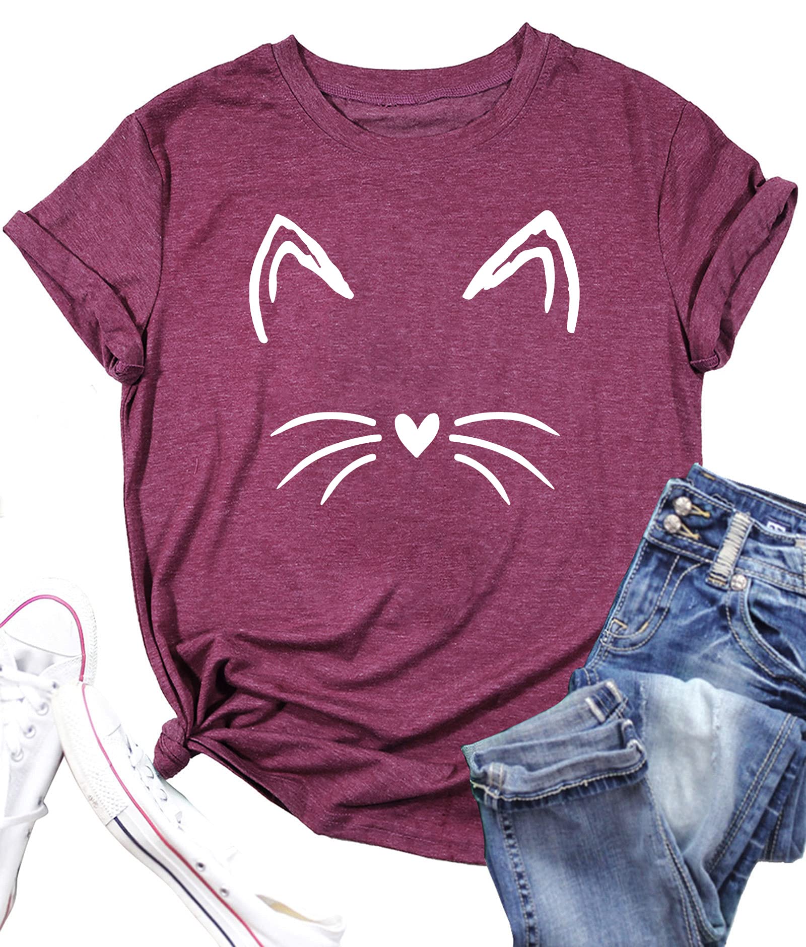 Funny Cat Mom T-Shirts for Women - Cute Cat Mama Graphic Tees - Perfect Pet Lover Gift for Cat Owners - Ideal for Casual Wear, Cat Parties & Everyday Outfits