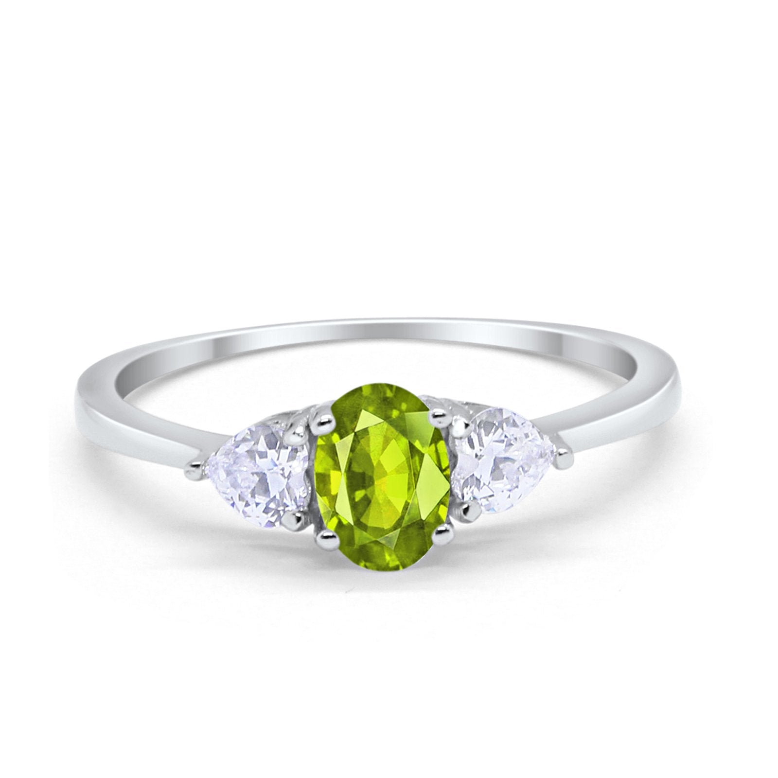3 Stone Oval Promise Ring - 925 Sterling Silver with Simulated Cubic Zirconia - Elegant Fashion Jewelry for Women - Perfect for Anniversaries, Engagements & Special Occasions