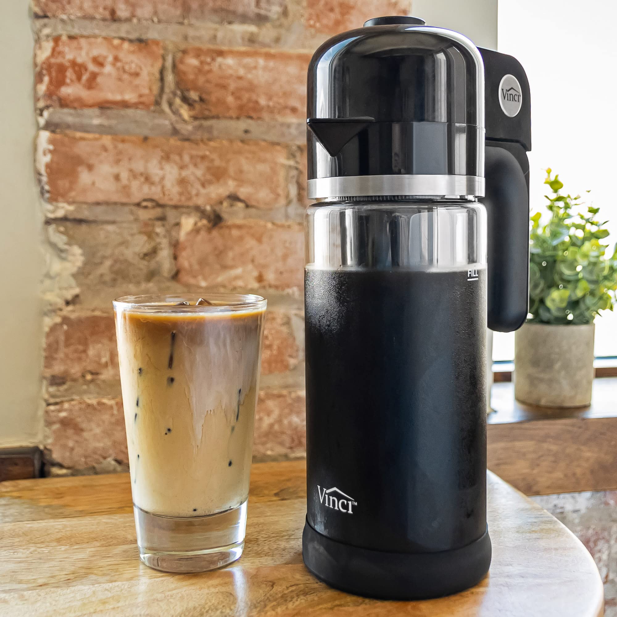VINCI Express Cold Brew Coffee Maker - 5-Minute Electric Iced Coffee Brewer with 4 Strength Settings, Self-Cleaning Cycle & 1.1L Glass Carafe (37 oz) - Perfect for Home, Office & Coffee Shops