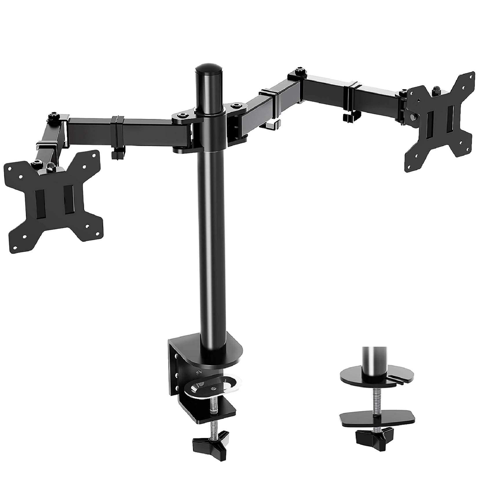 MOUNTUP Single & Dual Monitor Desk Mount Stand Bundle - Adjustable VESA Mount for Home Office & Gaming Setup