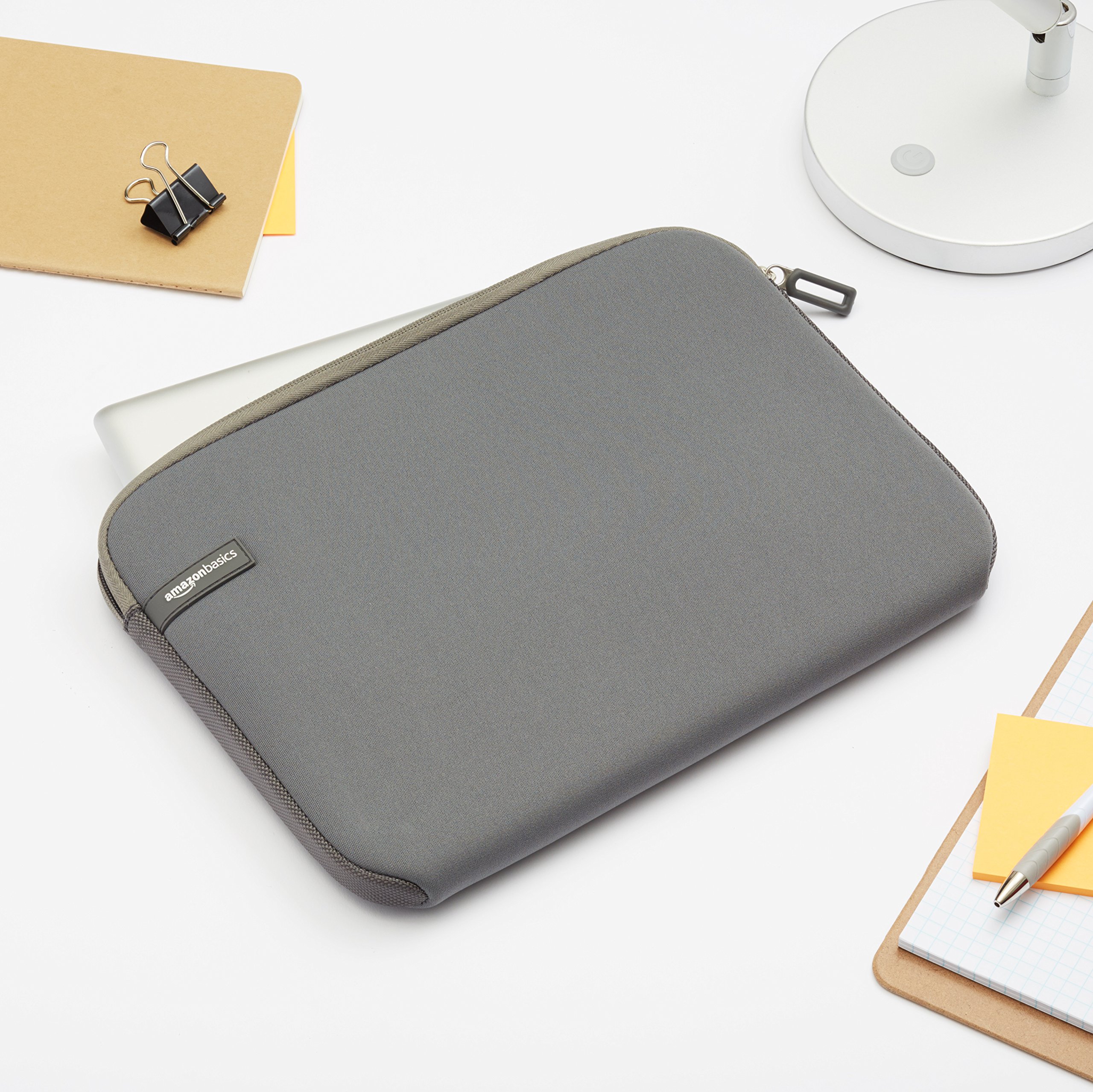 Amazon Basics 11.6-Inch Laptop Sleeve - Protective Neoprene Case for MacBook Air, Chromebook & Ultrabooks - Lightweight & Water-Resistant (Grey) - Perfect for Travel, Office & School Use