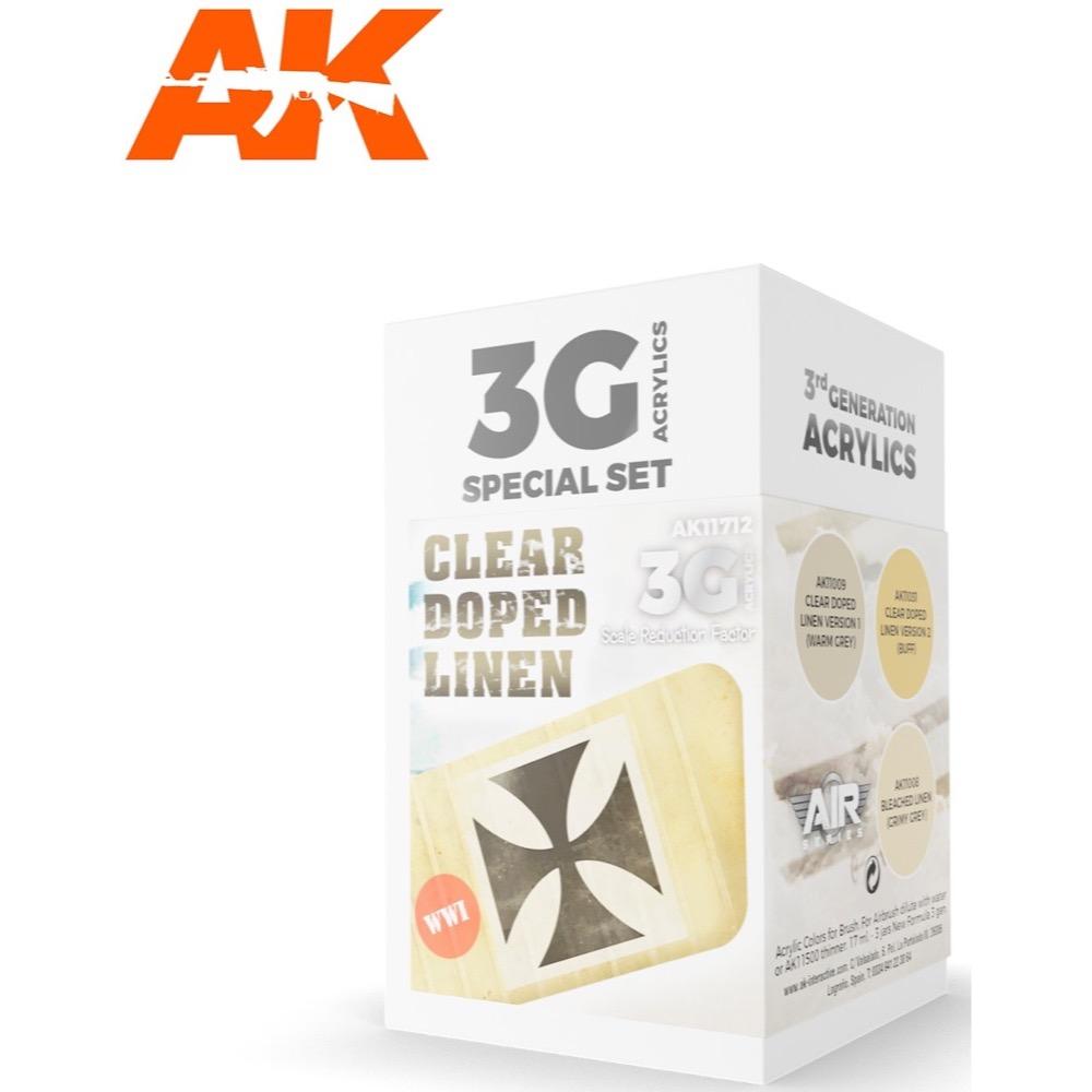 AK Interactive AK11712 Air Series Clear Doped Linen Acrylic Paint Set (3rd Gen) - Premium Model Aircraft Paint for Scale Modeling & Miniature Painting