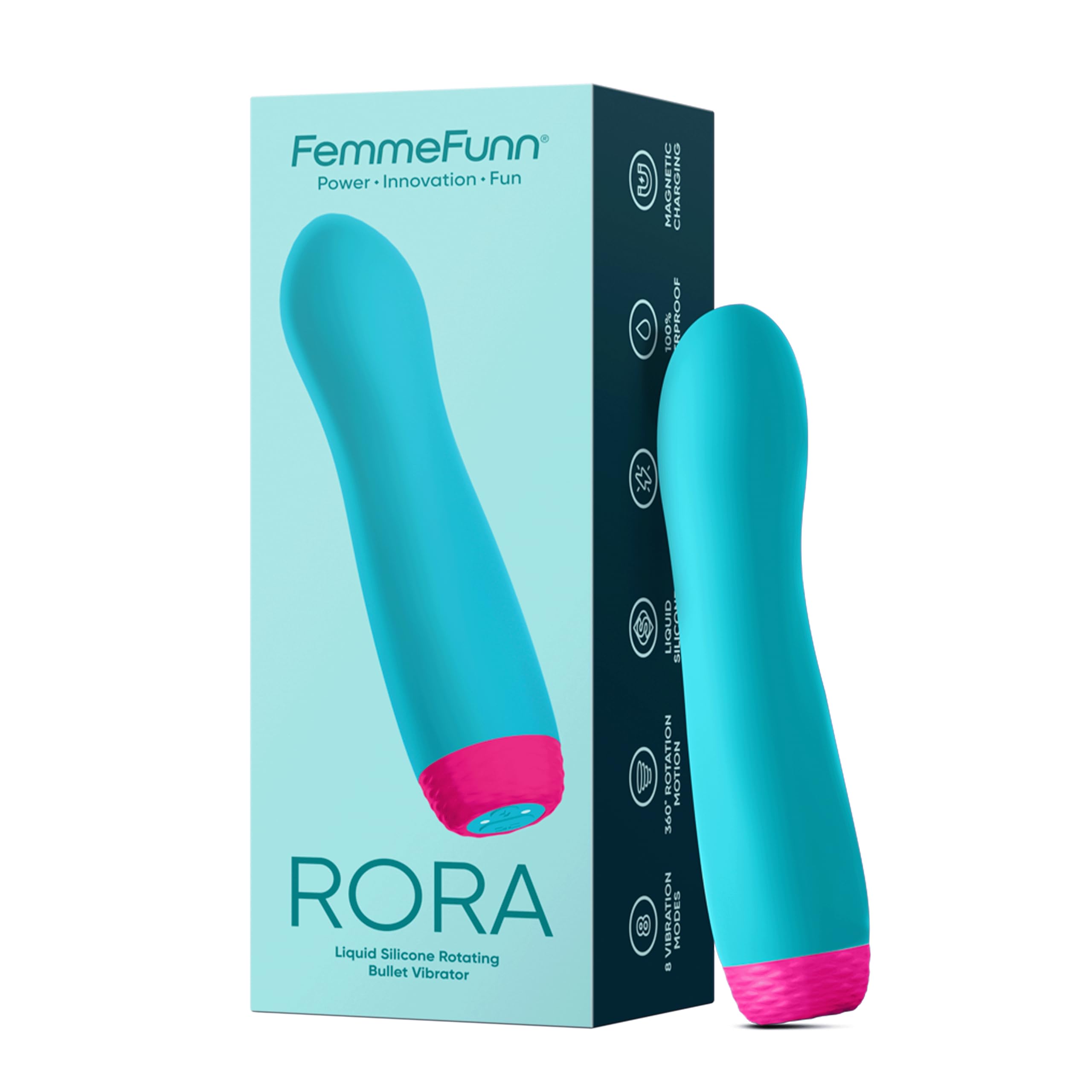 360° Rotating Bullet Vibrator for Women - 3 Speeds & 5 Vibration Patterns with Boost Mode - Waterproof Silicone Adult Sex Toy - Perfect for Solo Play, Couples & Travel (Turquoise)