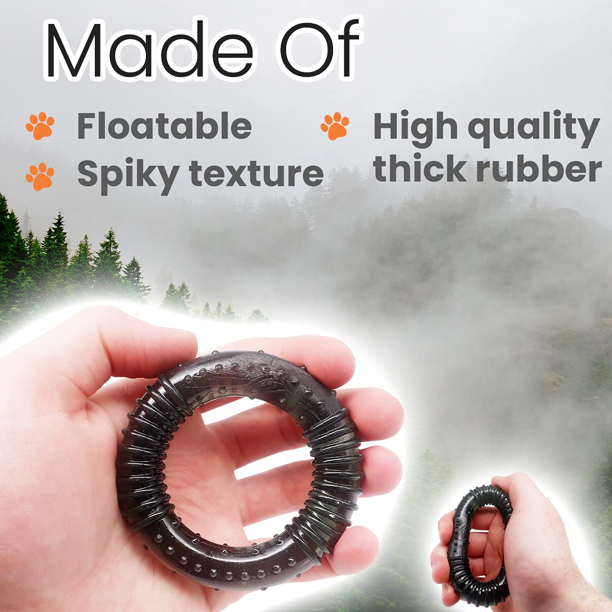 Durable Indestructible Dog Chew Toy for Aggressive Chewers - Interactive Puppy Training Toy for Anxiety Relief & Dental Health - Black Round Shape - Perfect for Boredom Busters, Teething Puppies & Stress Relief