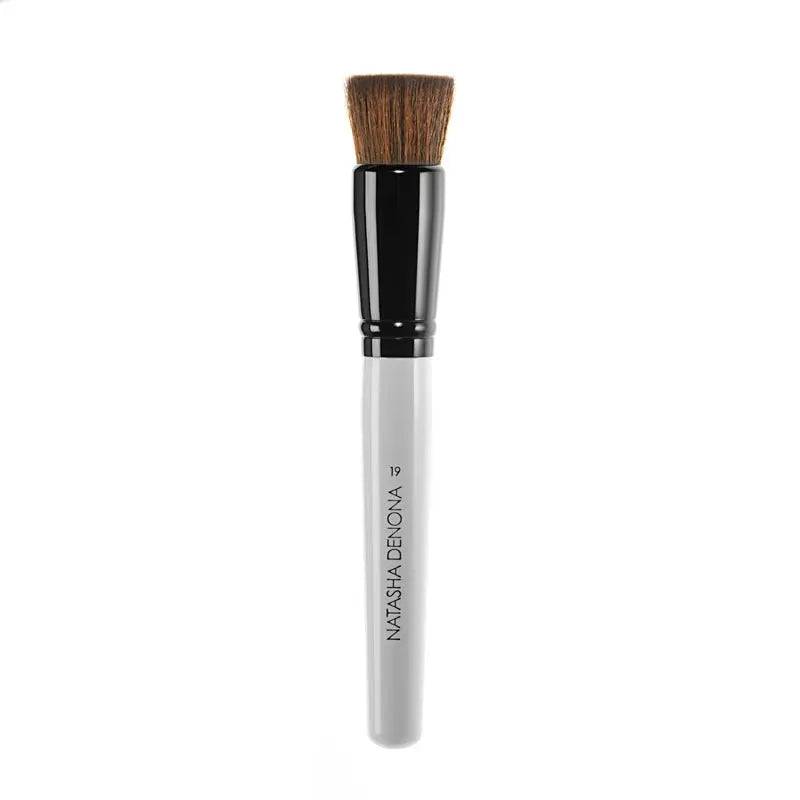 NO. 19 Foundation Makeup Brush - Professional Liquid & Powder Foundation Applicator for Flawless Finish - Perfect for Daily Makeup & Airbrush Techniques
