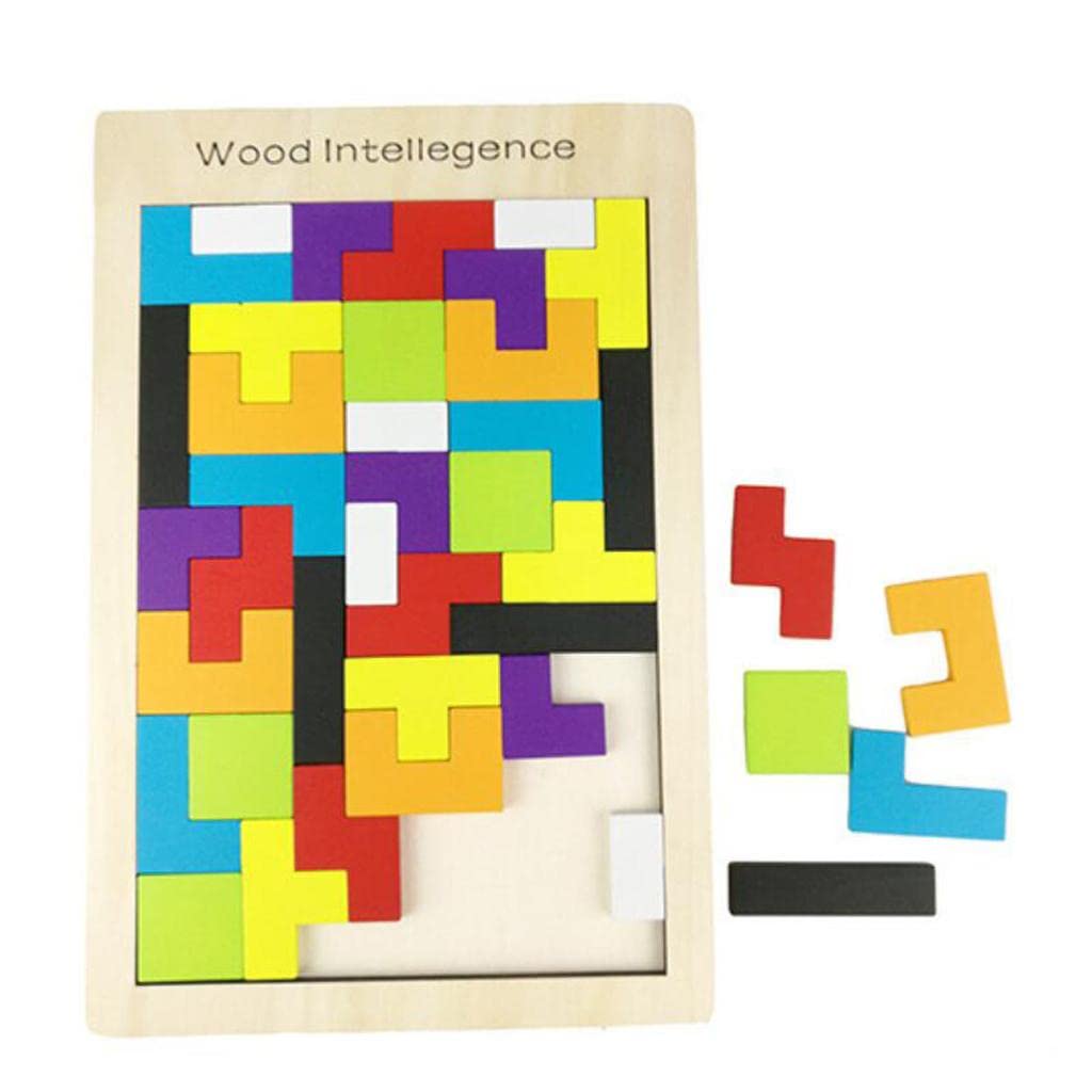 Enakshi Wooden Tetris Puzzle Game for Kids - Educational Tangram Toy for Preschool Learning, Handcrafted Wooden Blocks for Toddlers & Children | Perfect for Brain Development, STEM Learning & Creative Play