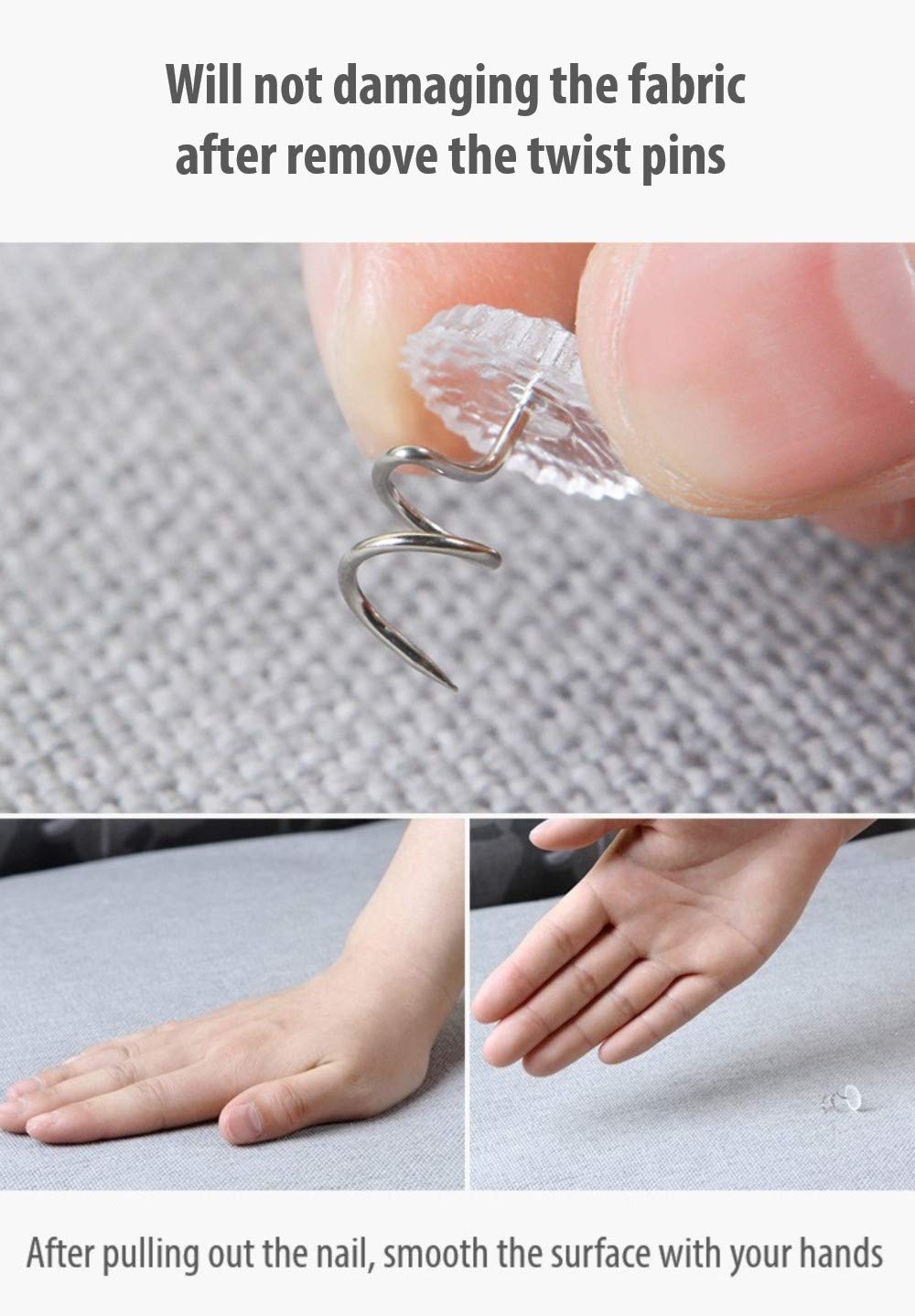 50 Pcs Clear Plastic Twist Pins for Upholstery - Secure Slipcovers, Bedskirts, Drapes & Fabrics - Heavy Duty Bed Skirt Pins for Sewing, Home Decor & DIY Projects - Perfect for Furniture Protection & Fabric Arrangement